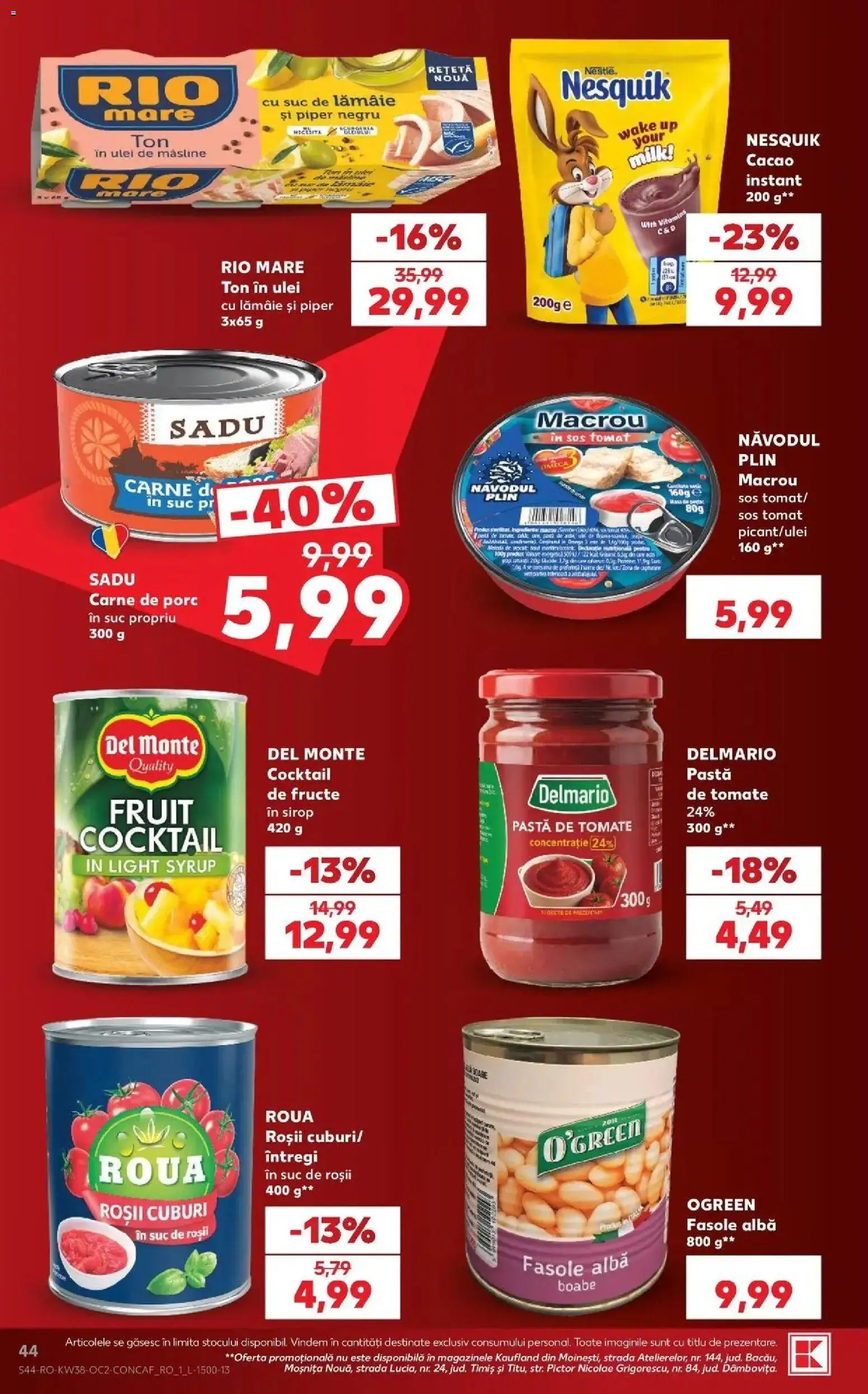 Kaufland Baia Mare 16.09.2026 - Revista si Oferta | Pagină: 44 | Produse: Suc de lamaie, Ulei de masline, Pastă de tomate, Lămâie