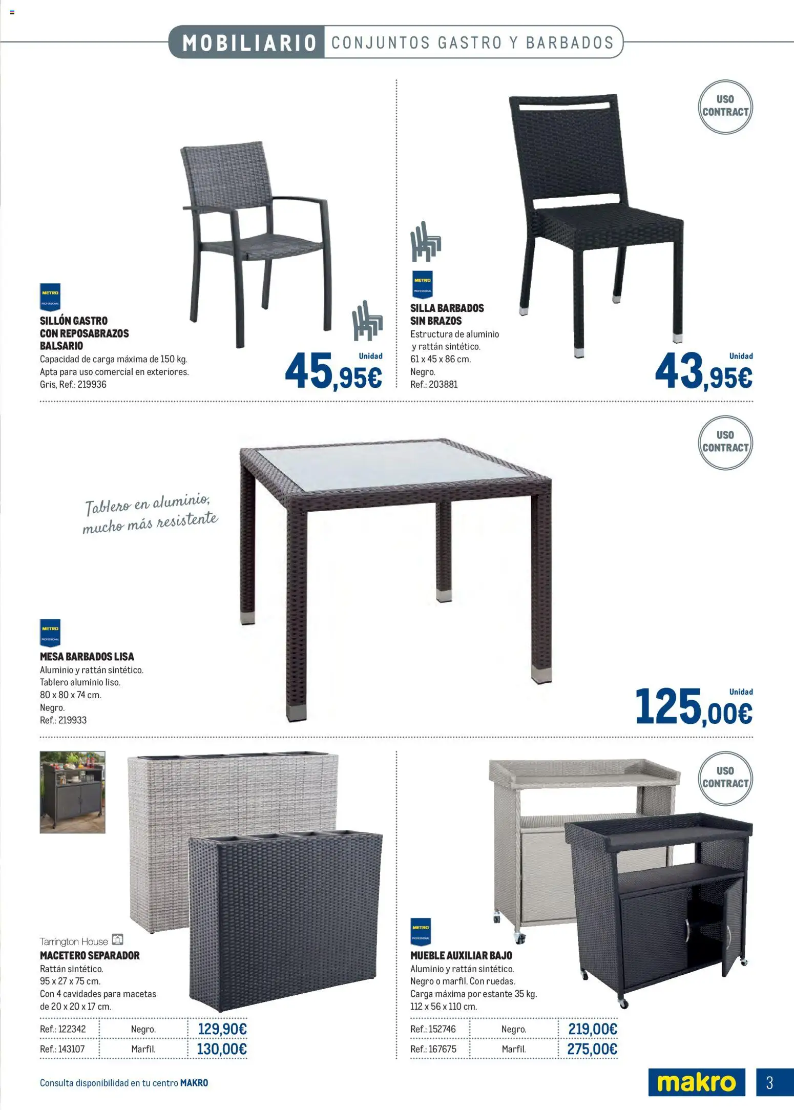 Makro - Especial Terrazas Canarias │ válido desde el 09.03.2026 | Página: 3 | Productos: Macetero, Sillón, Estante, Mesa