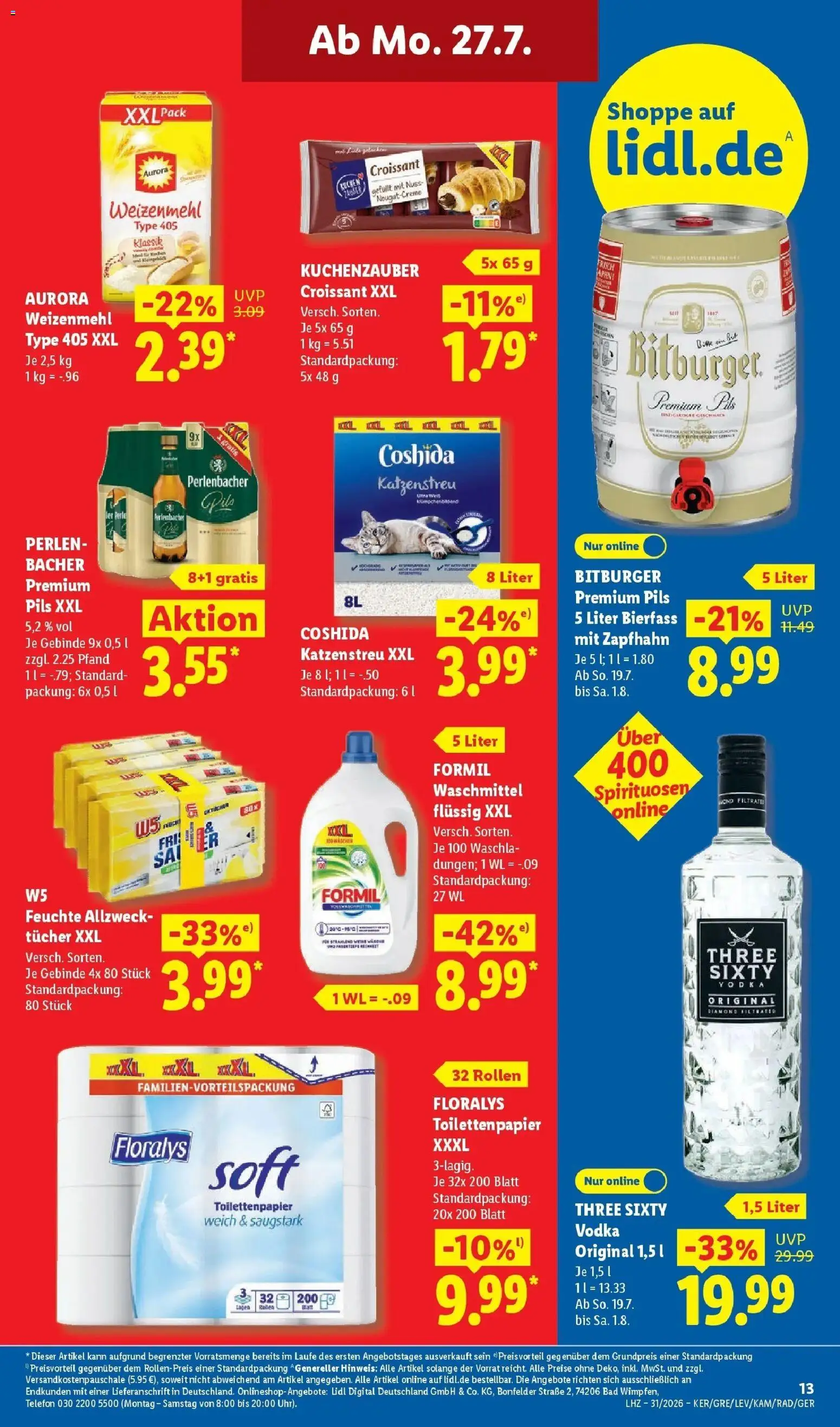 Lidl Prospekt Zülpich – gültig ab 27.07.2026 | Seite: 23 | Produkte: Bitburger, Bad, Creme, Waschmittel