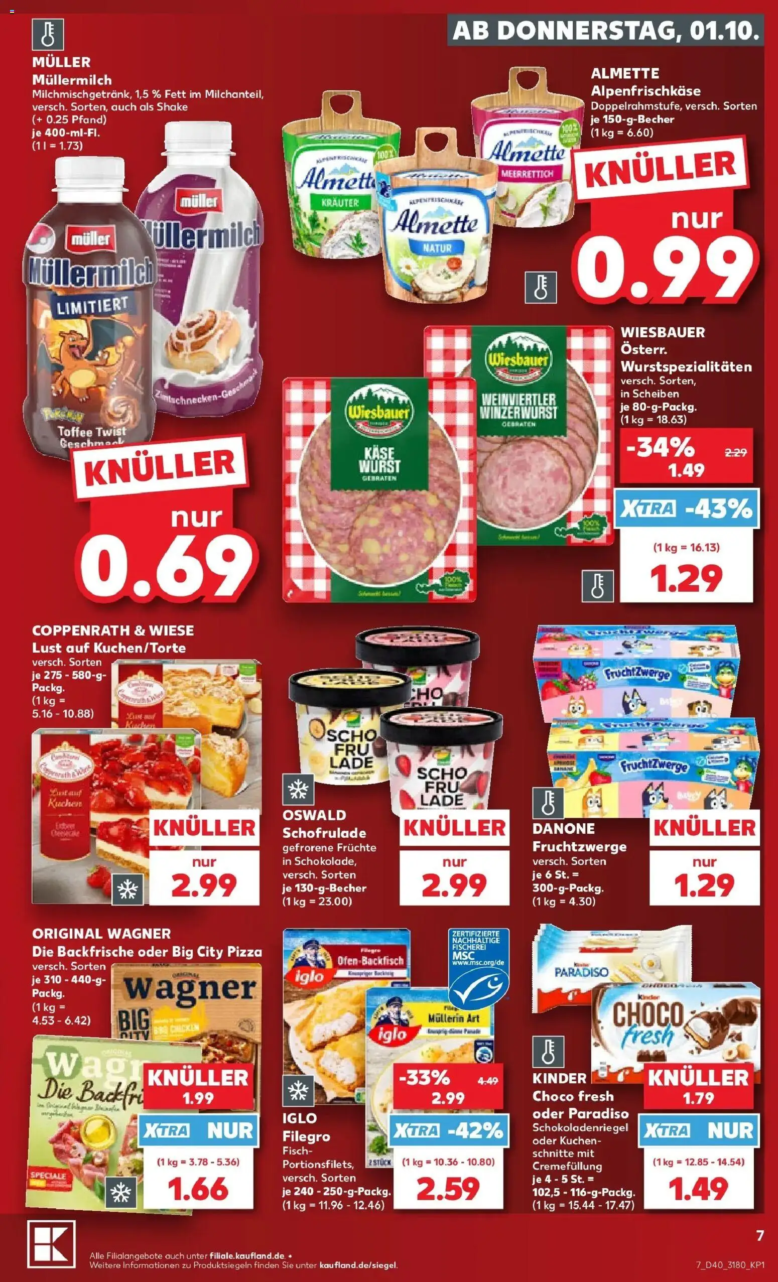 Prospekt Kaufland ab 28.09.2026 » Angebote Online zum Blättern | Seite: 17 | Produkte: Iglo, Fisch, Müllermilch, Pizza