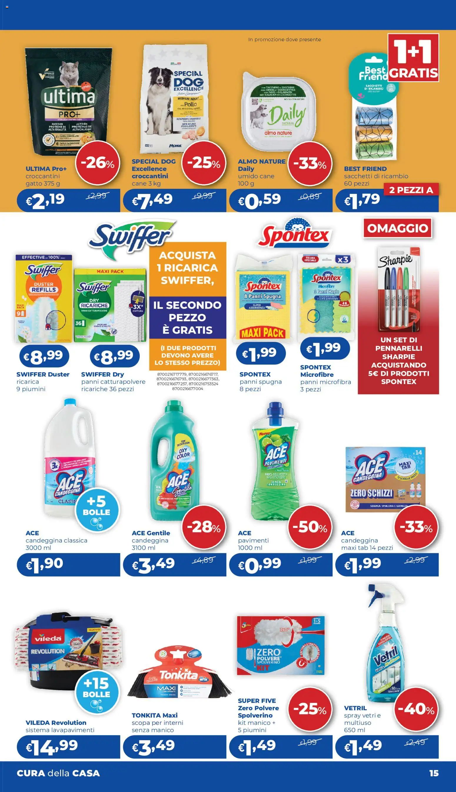 Volantino Acqua e Sapone del 02/07/2026 | Pagina: 15 | Prodotti: Spugna, Candeggina, Agrumi, Profumo