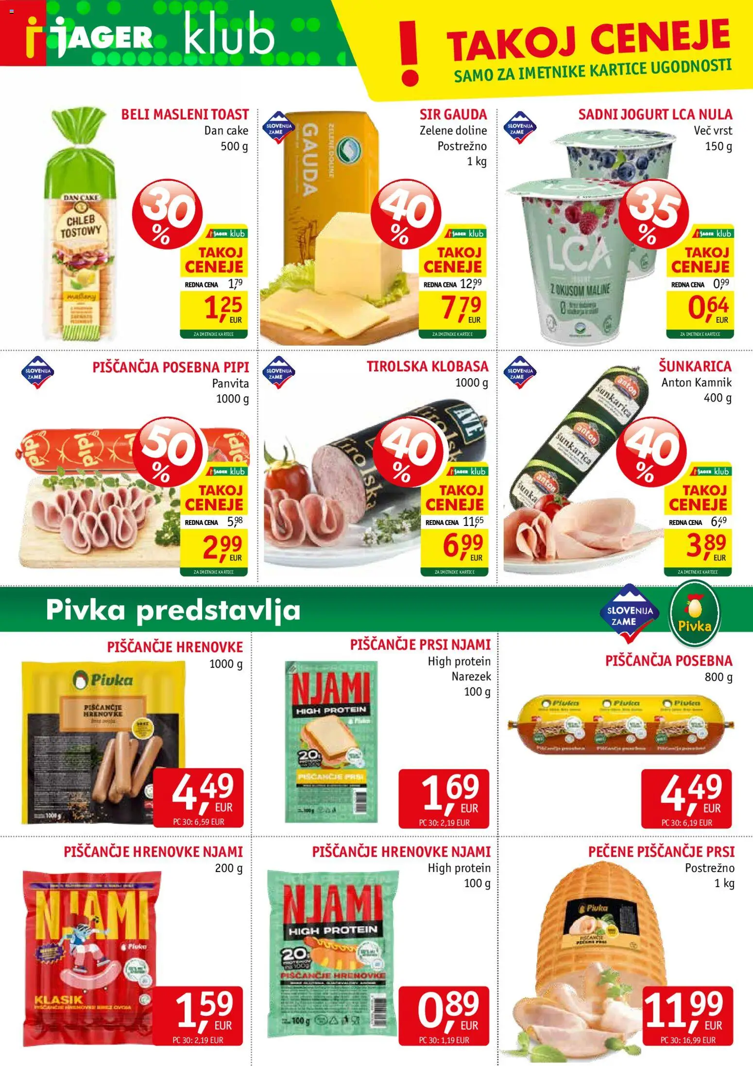Novi Jager katalog ponudbe – veljaven od 10.06.2026 | Stran: 4 | Izdelki: Gauda, Narezek, Sir, Jogurt