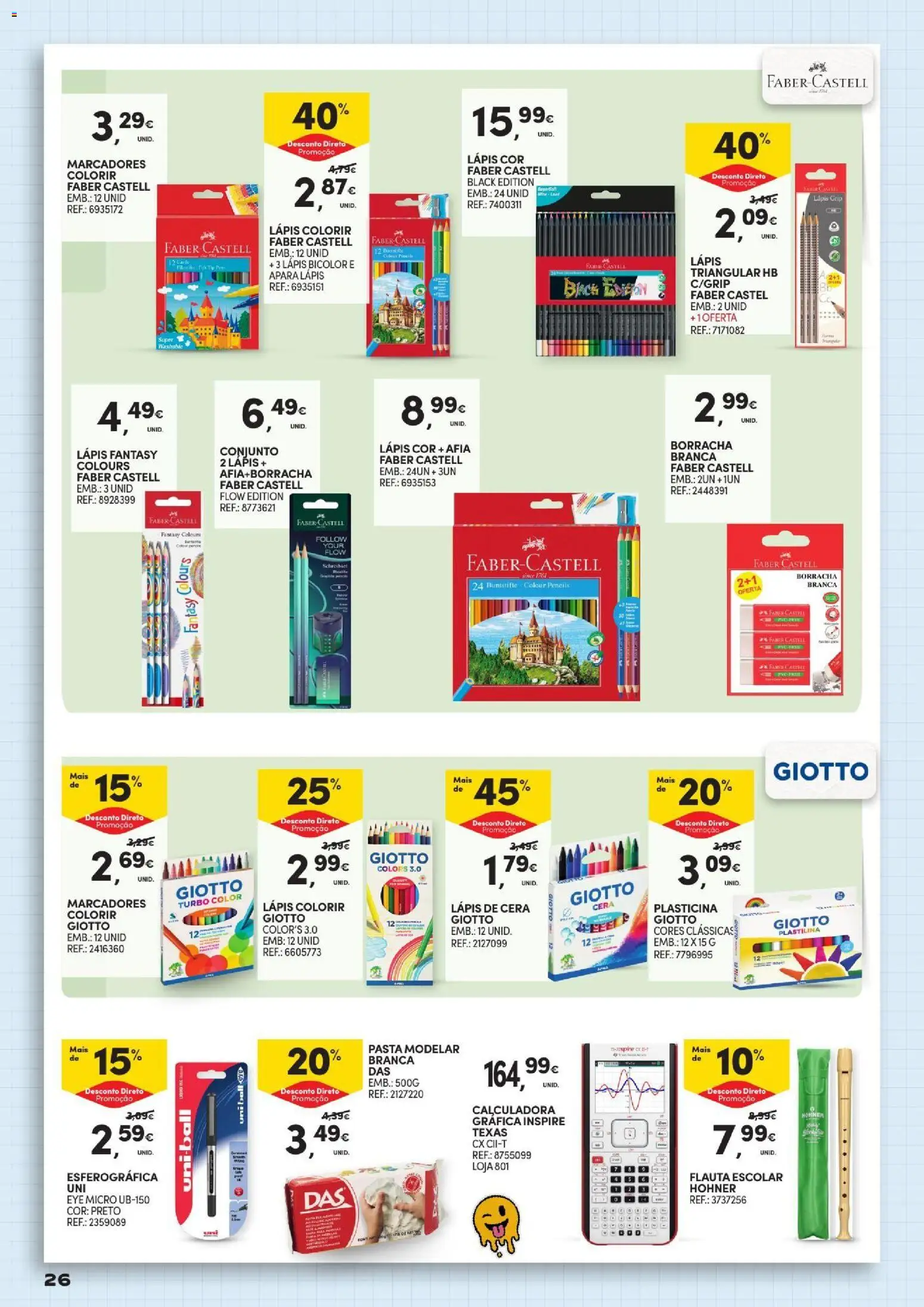 Continente - Açores Regresso às Aulas │ válido de 25/08/2026 | Página: 26 | Produtos: Calculadora, Cera