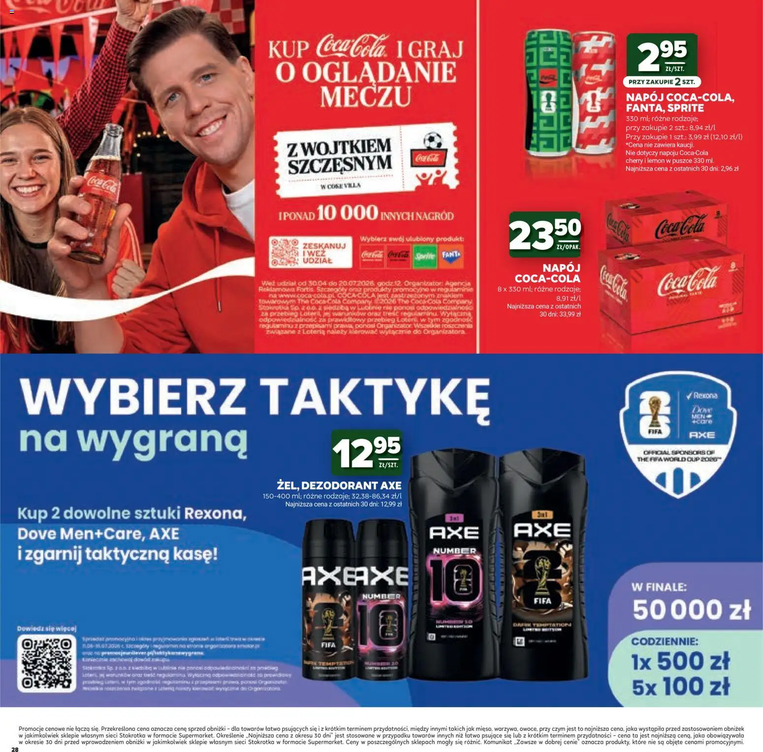 Stokrotka gazetka - Mistrzostwa Świata od 11.06.2026 | Strona: 28 | Produkty: Stokrotka, Sprite, Coca cola, Dezodorant