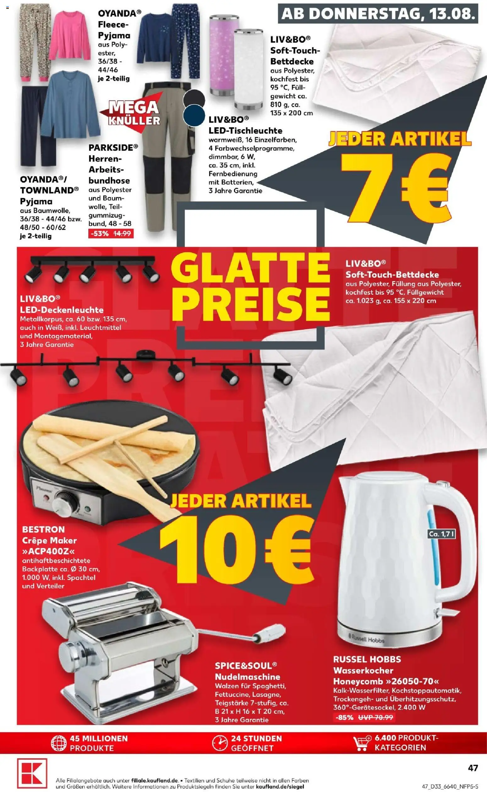 Kaufland Prospekt Speyer – gültig ab 13.08.2026 | Seite: 49 | Produkte: Gewicht, Wasserkocher, Bettdecke, Pyjama