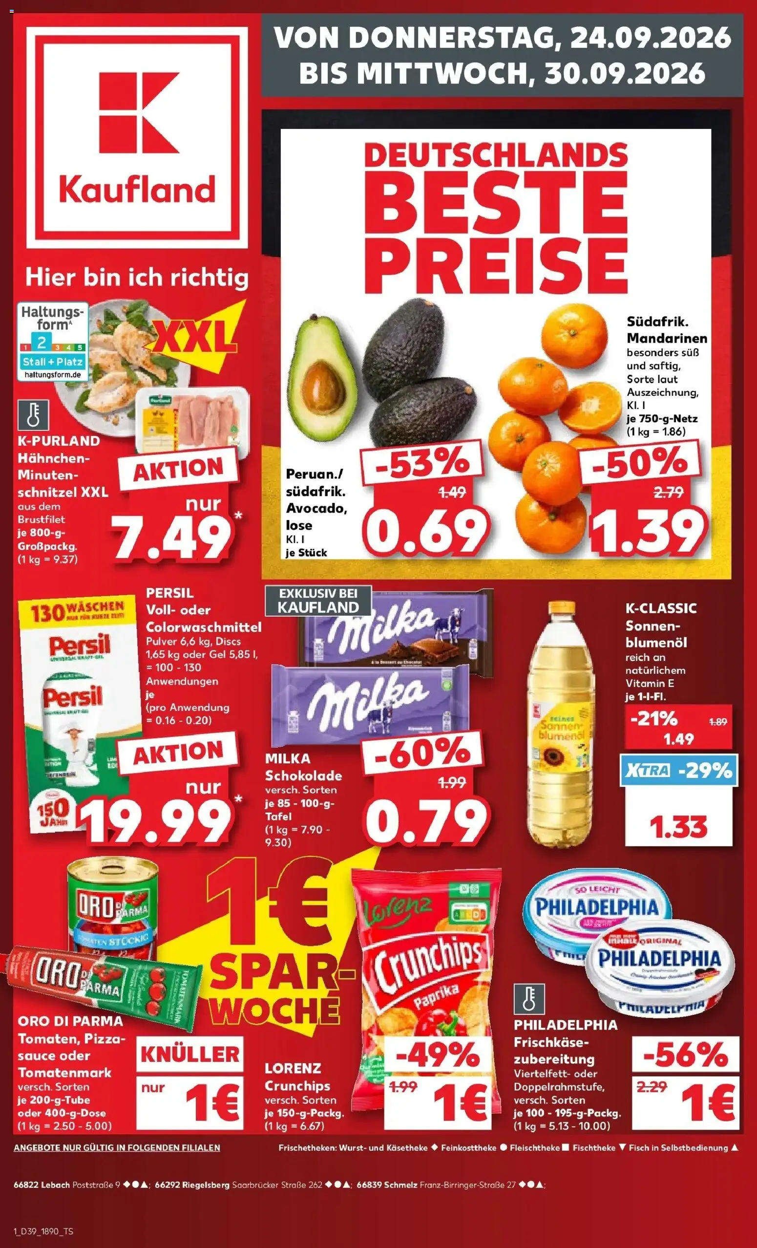 Prospekt Kaufland ab 21.09.2026 » Angebote Online zum Blättern | Seite: 13 | Produkte: Hahnchen, Mandarinen, Fisch, Paprika