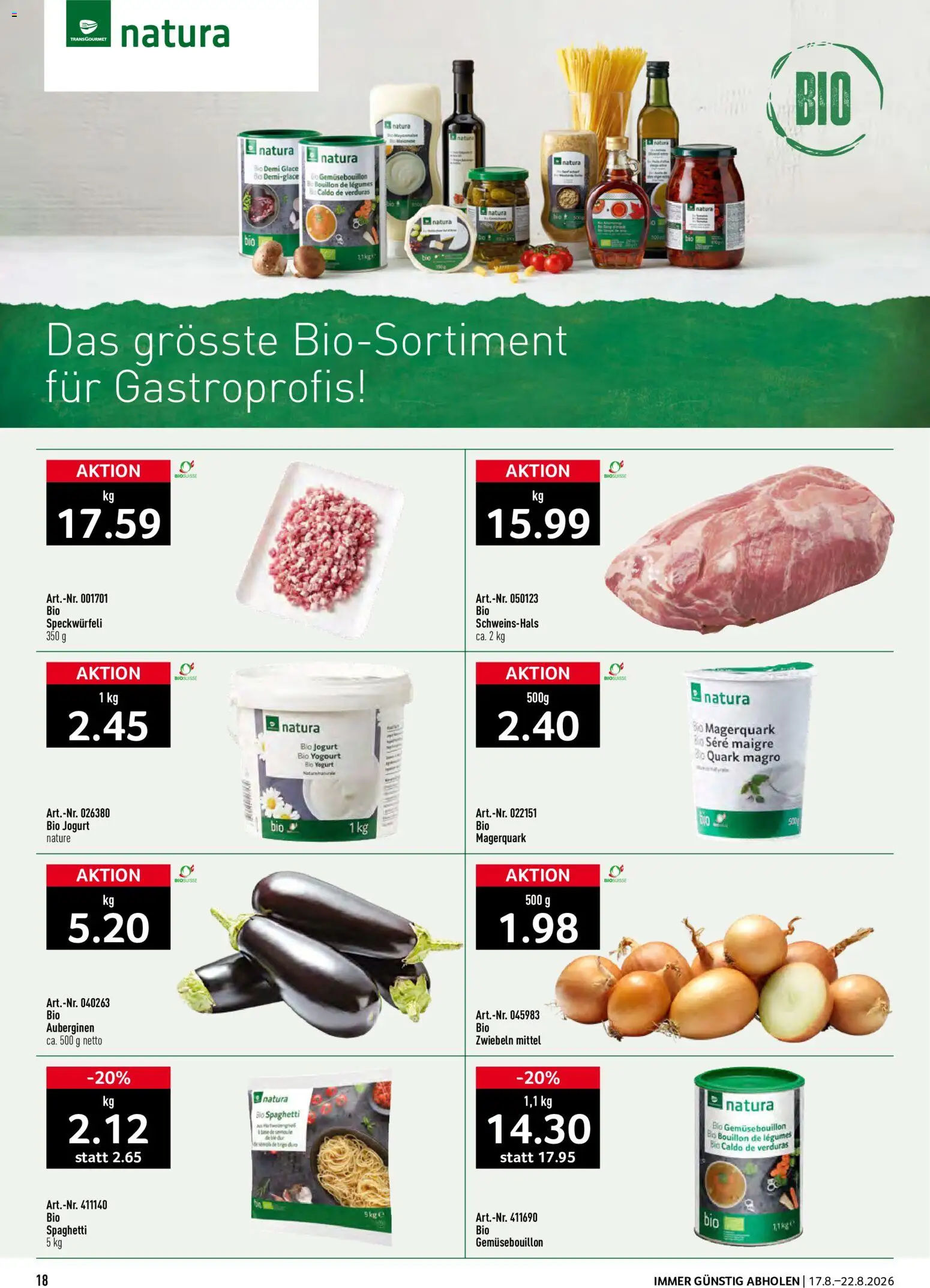 Prodega aktionen – gültig ab 17.08.2026 | Seite: 18 | Produkte: Quark, Glace, Zwiebeln
