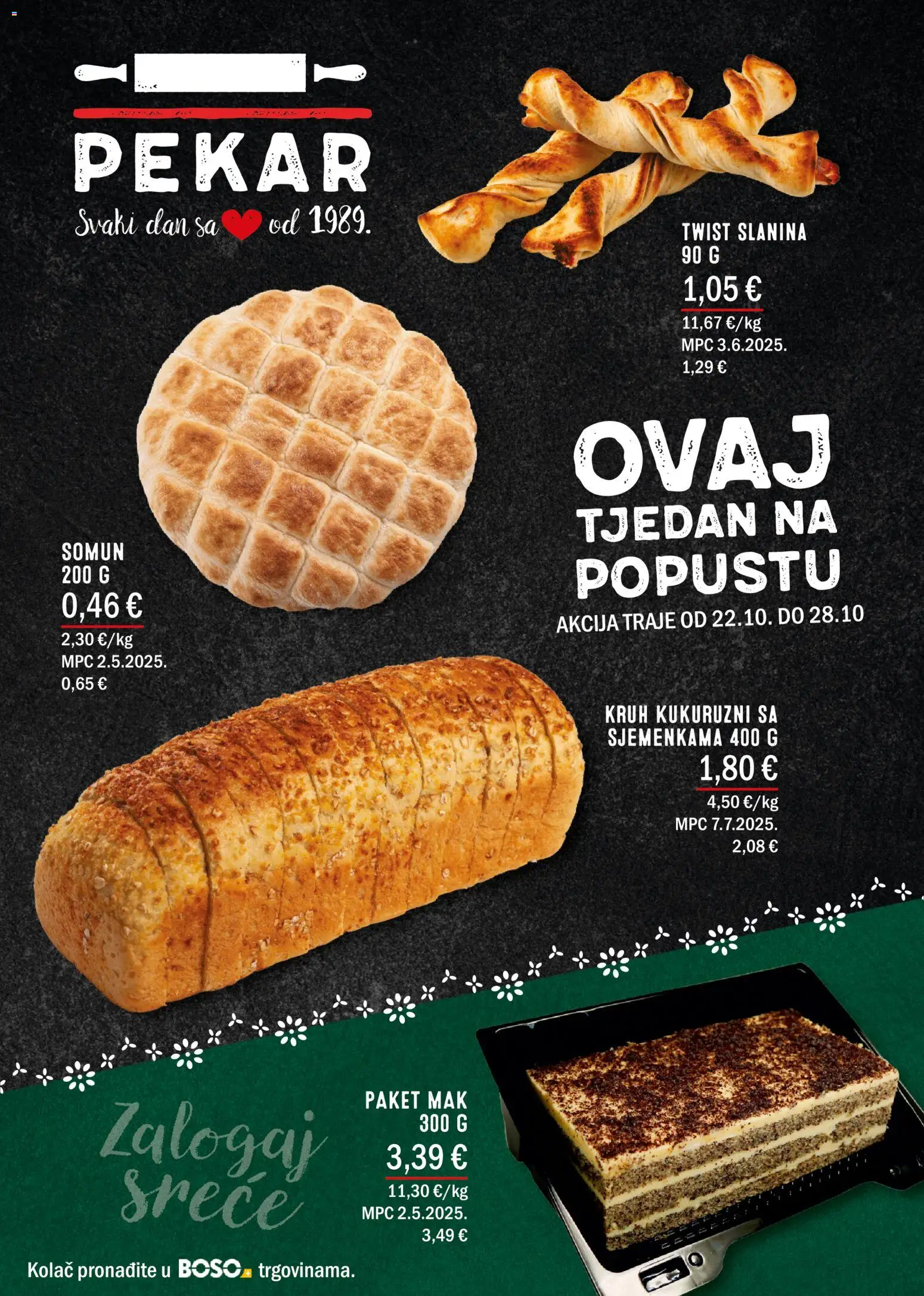 Boso katalog | vrijedi od 22.10.2026 | Stranica: 2 | Proizvodi: Kruh, Slanina, Kolac, Mak
