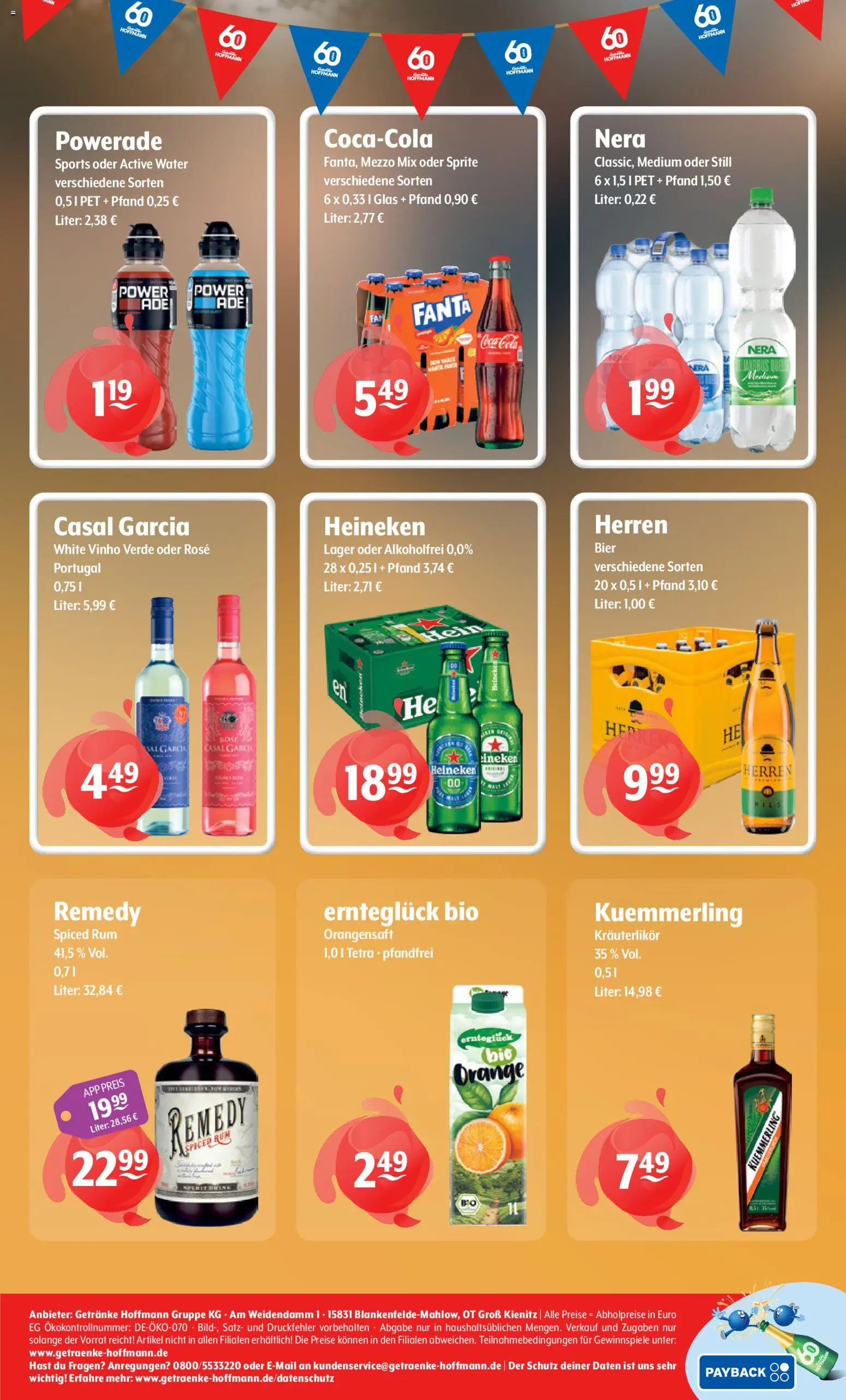 Getränke Hoffmann Prospekt – gültig ab 26.10.2026 | Seite: 8 | Produkte: Mezzo mix, Orangensaft, Heineken, Kuemmerling