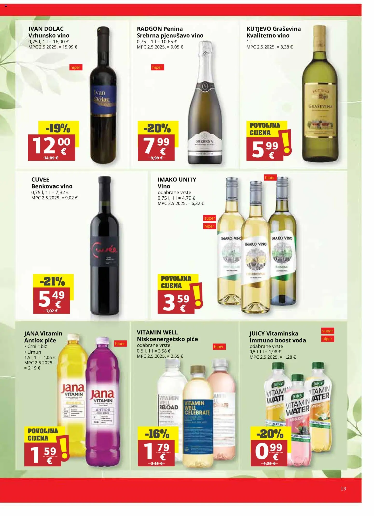 Ribola katalog | vrijedi od 30.09.2026 | Stranica: 19 | Proizvodi: Vino, Voda, Limun, Pjenušavo vino