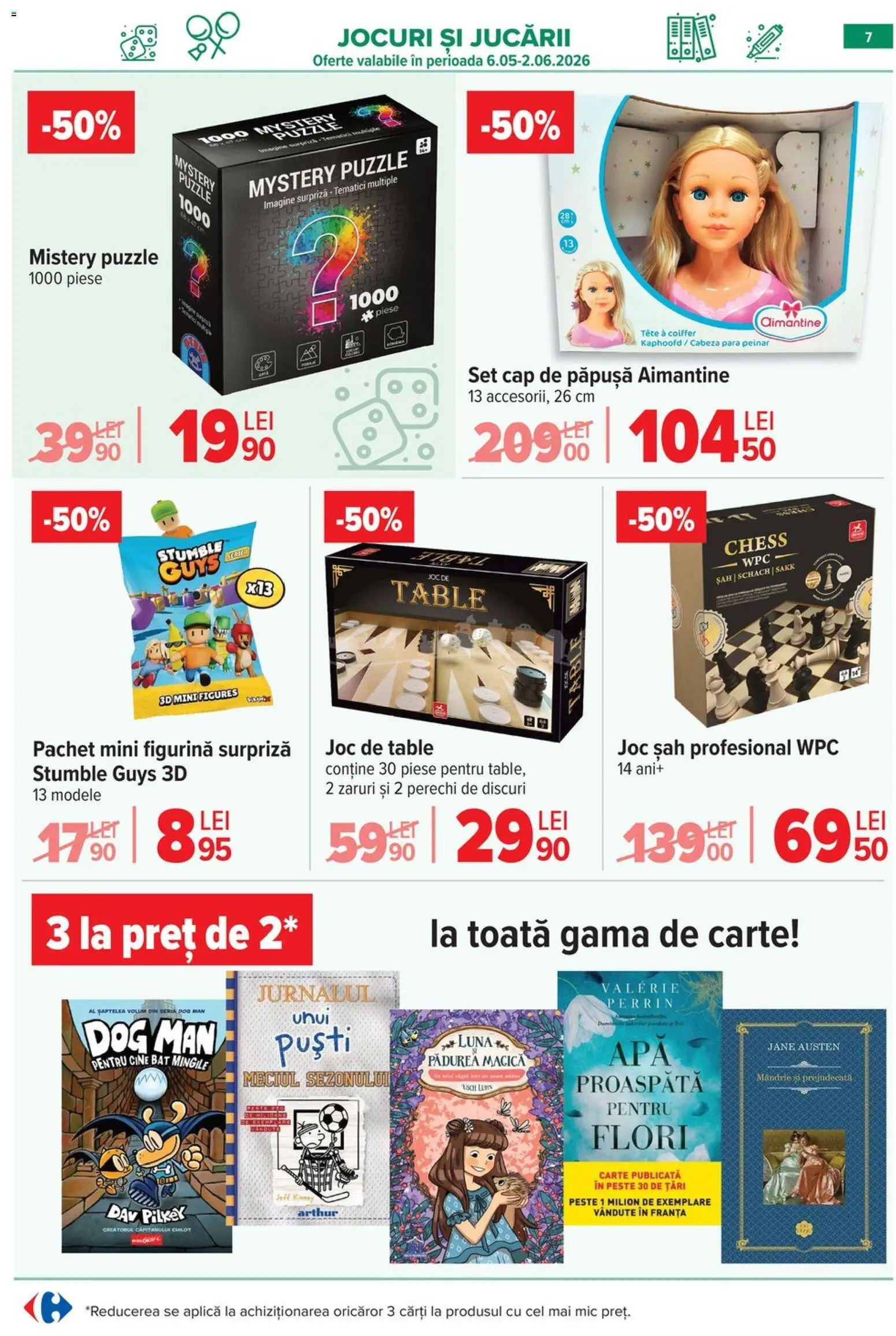 Noul catalog Carrefour – valabil de la 06.05.2026 | Pagină: 8 | Produse: Pară, Joc, Cărți, Pește