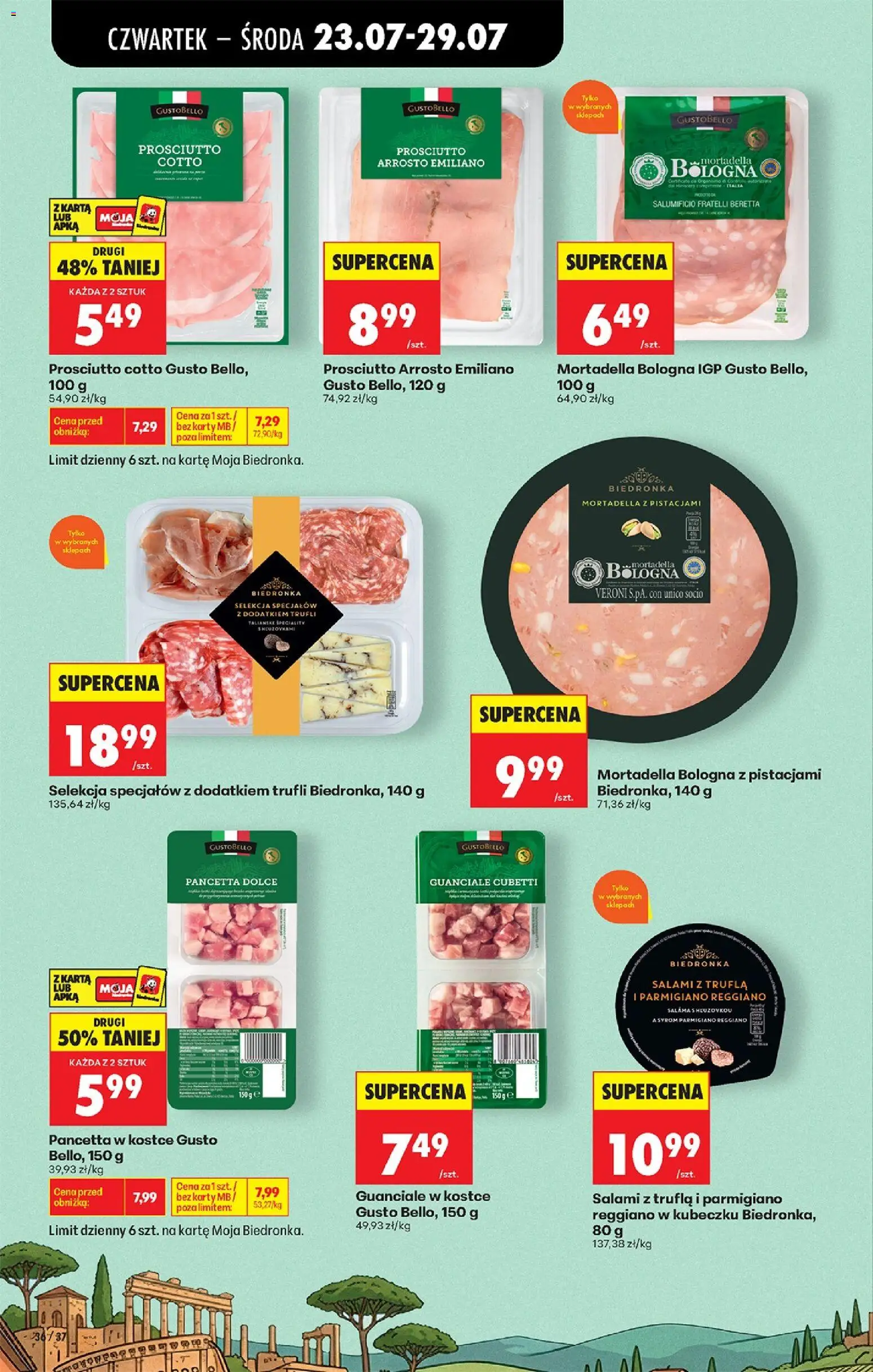 Biedronka Polsko leták - Codziennie niskie ceny od 23.07.2026 | Strana: 58 | Produkty: Guanciale, Karty, Parmigiano Reggiano, Cotto