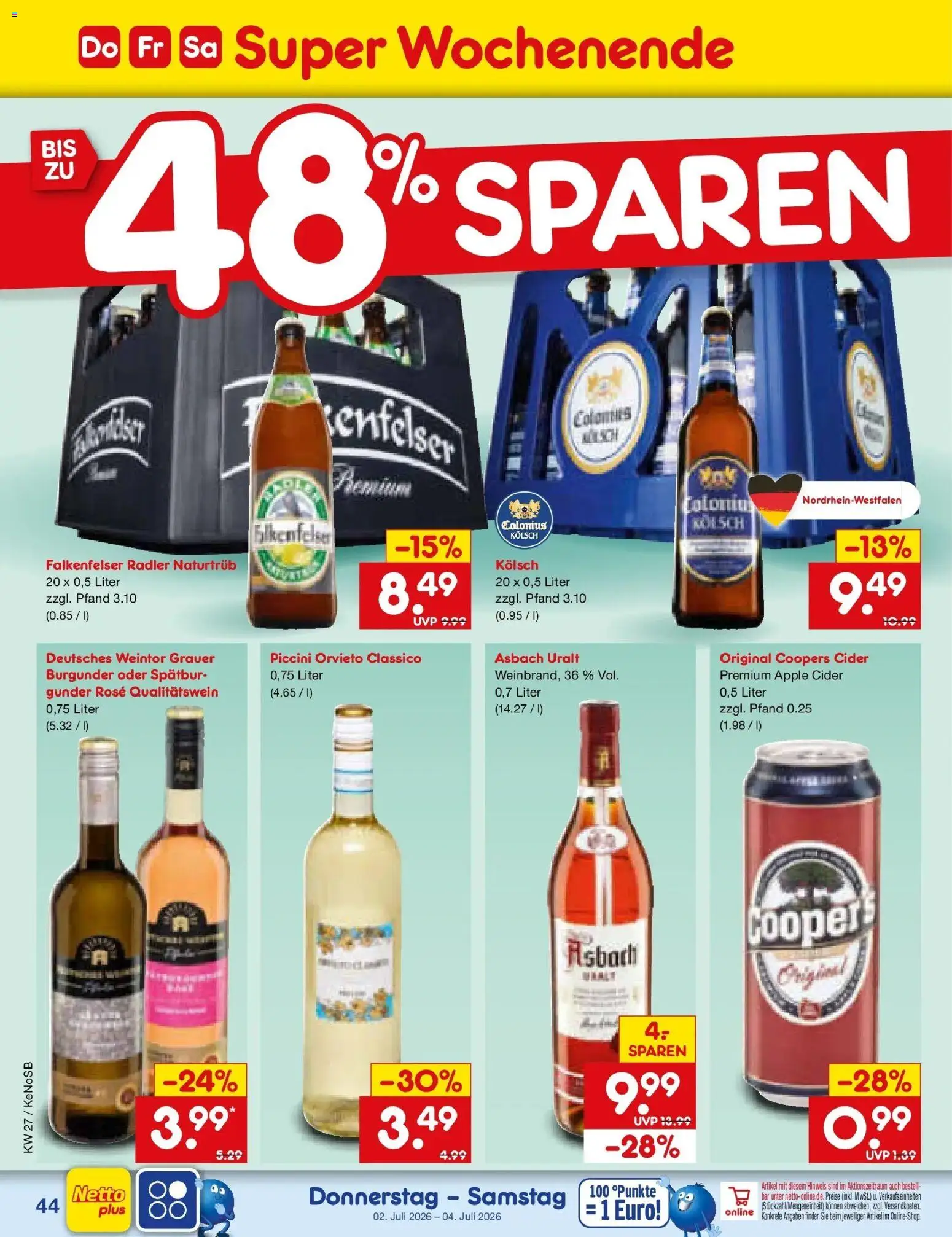 Netto Marken-Discount Prospekt Bonn – gültig ab 29.06.2026 | Seite: 64 | Produkte: Apple, Radler, Asbach