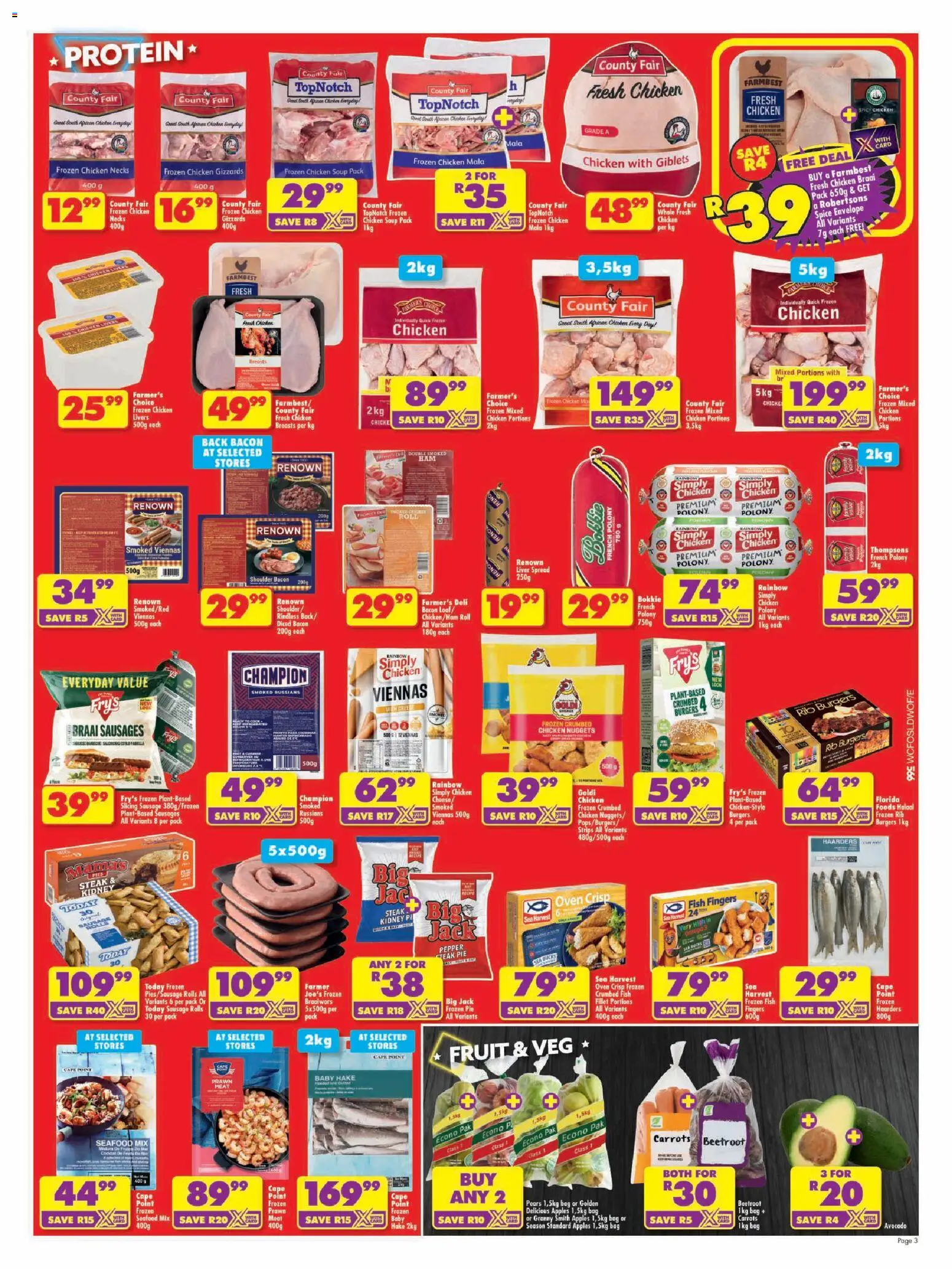 New Shoprite catalogue – valid from 20/07/2026 | Page: 3 | Products: Bag, Oven, Steak, Carrots