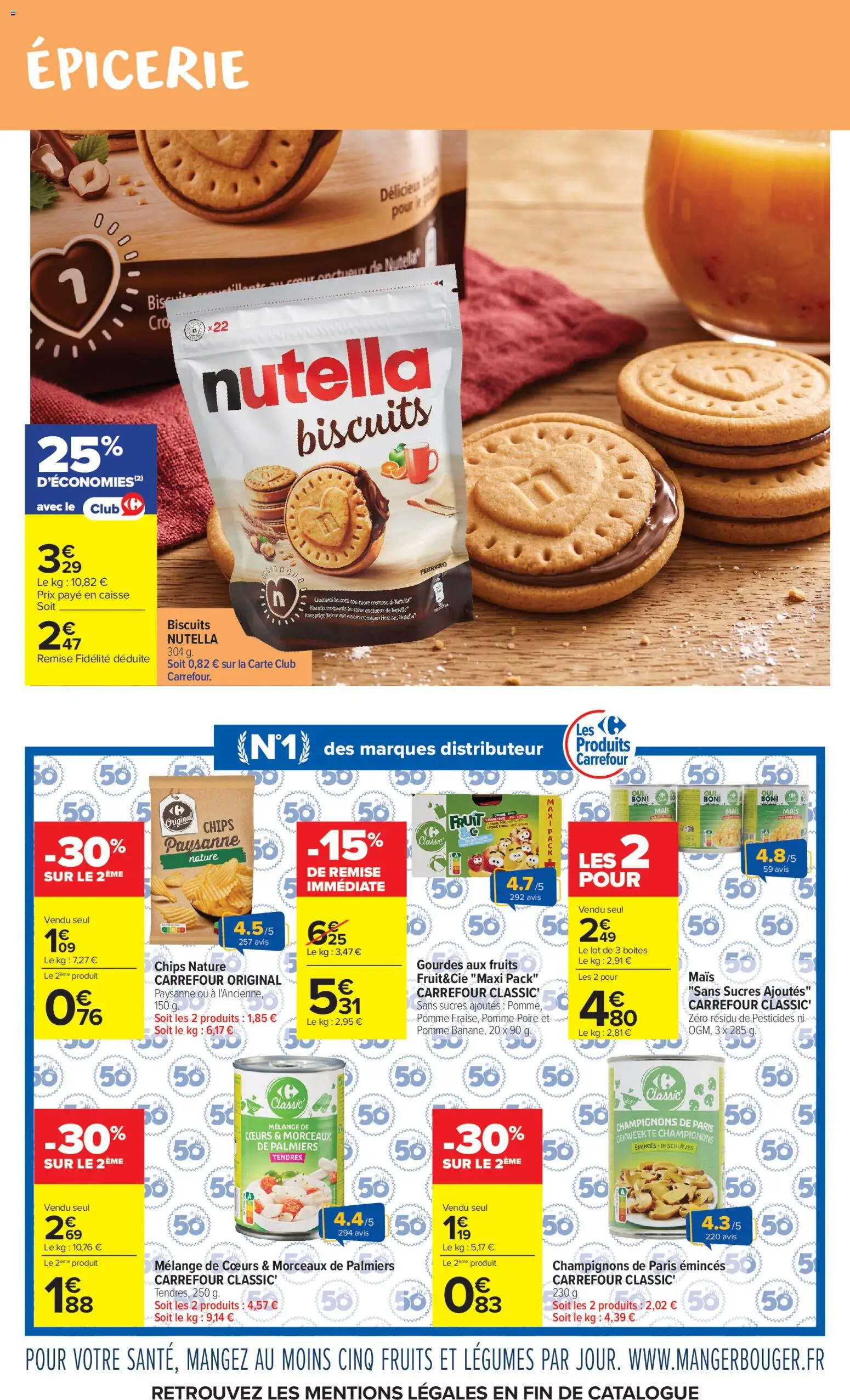 {H1} | Page: 9 | Produits: Chips nature, Mais, Distributeur, Nutella