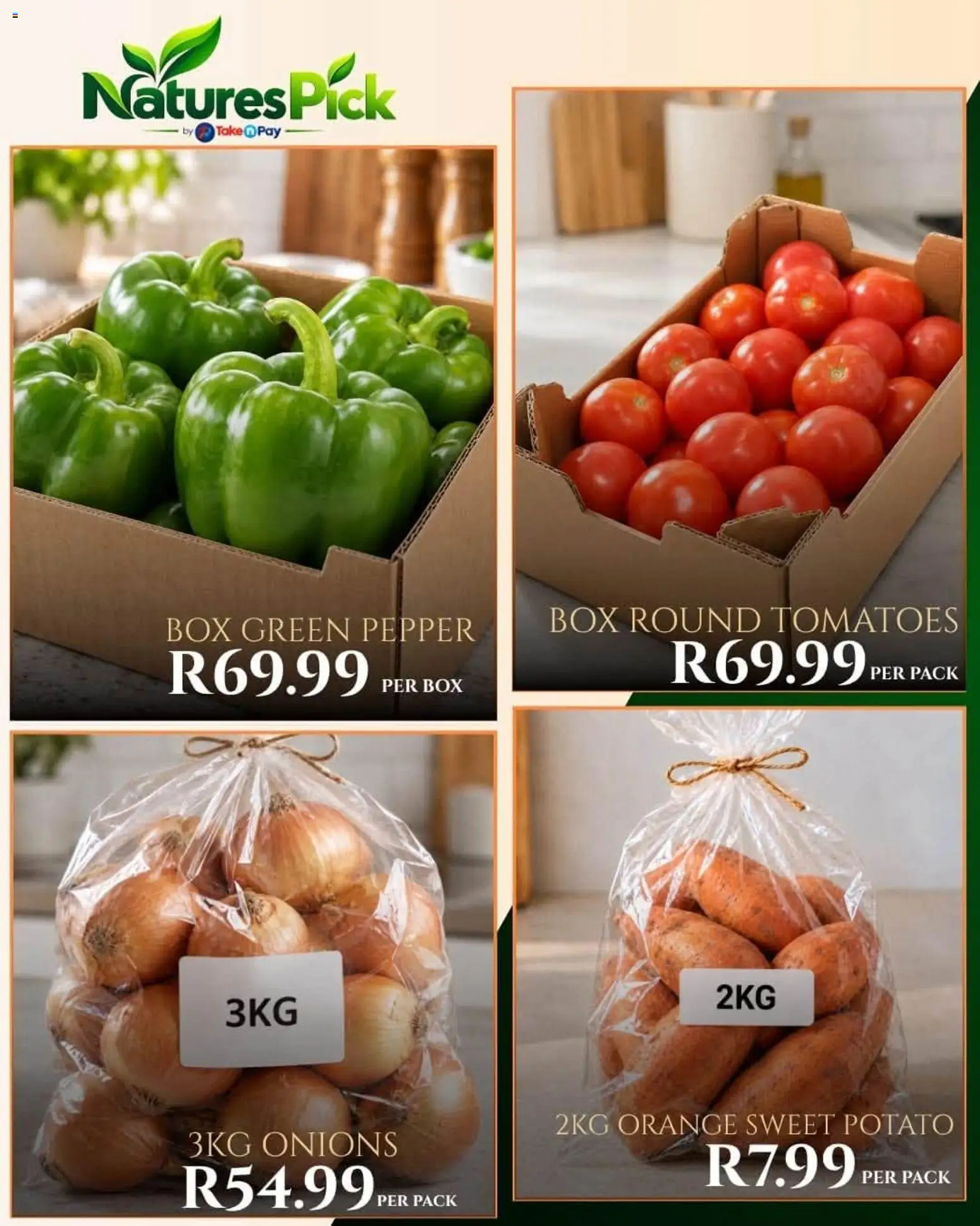 New Take n Pay catalogue – valid from 20/10/2026 | Page: 9 | Products: Box, Tomatoes, Onions, Pepper