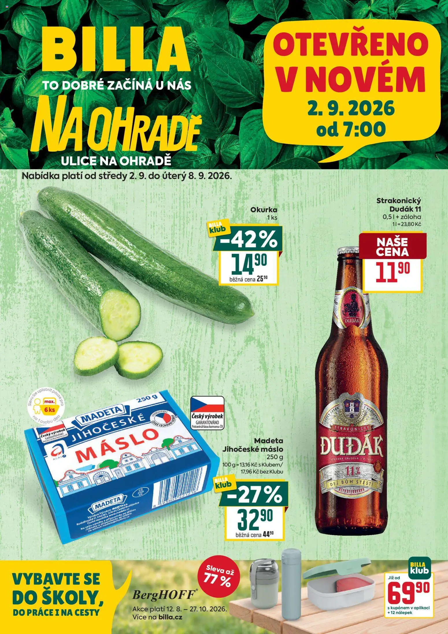 Billa leták - Strakonice od 02.09.2026 | Strana: 1