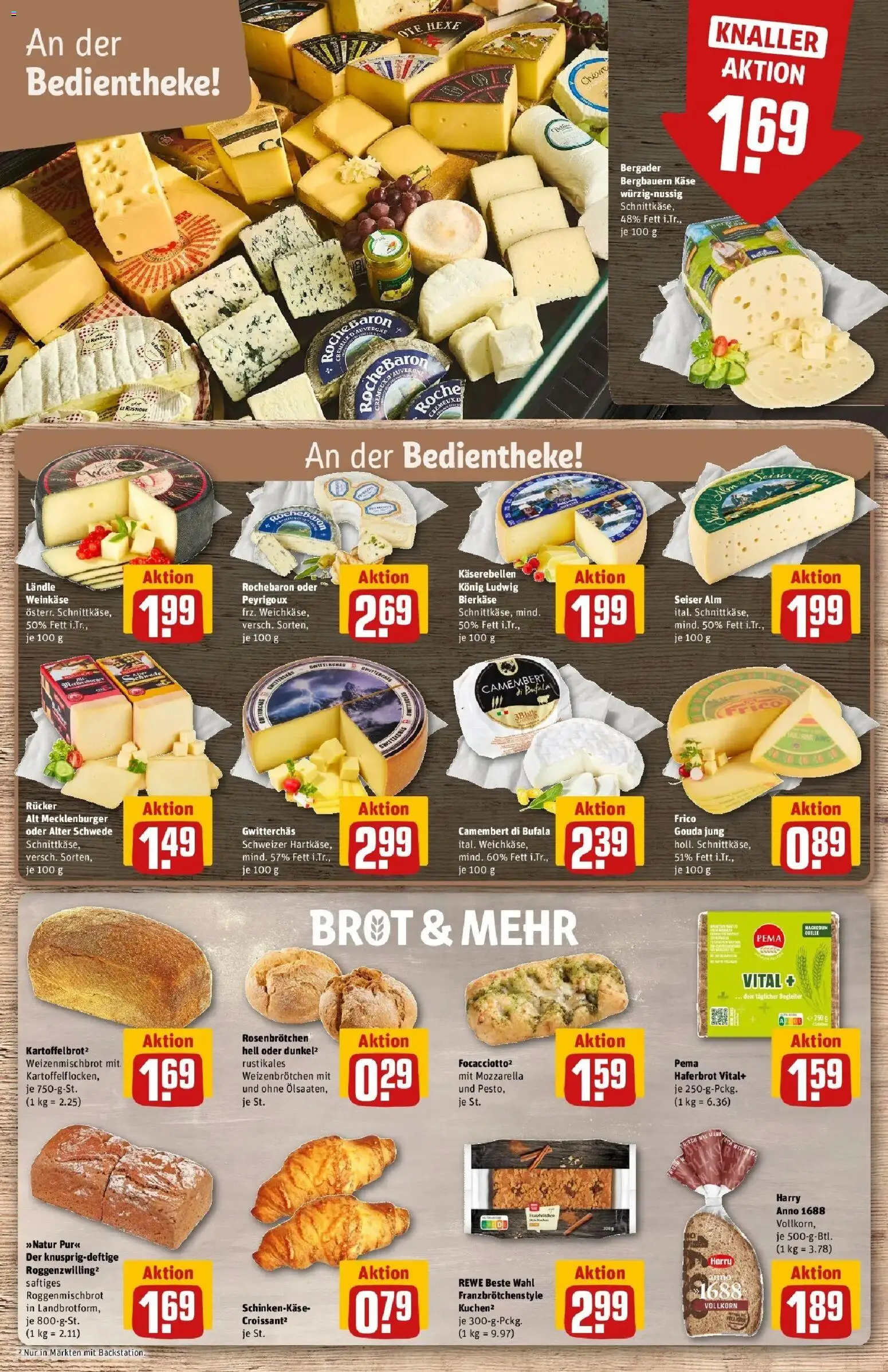 REWE Prospekt ab 21.09.2026 zum Blättern » Angebote | Seite: 17 | Produkte: Käse, Mozzarella, Camembert, Brot