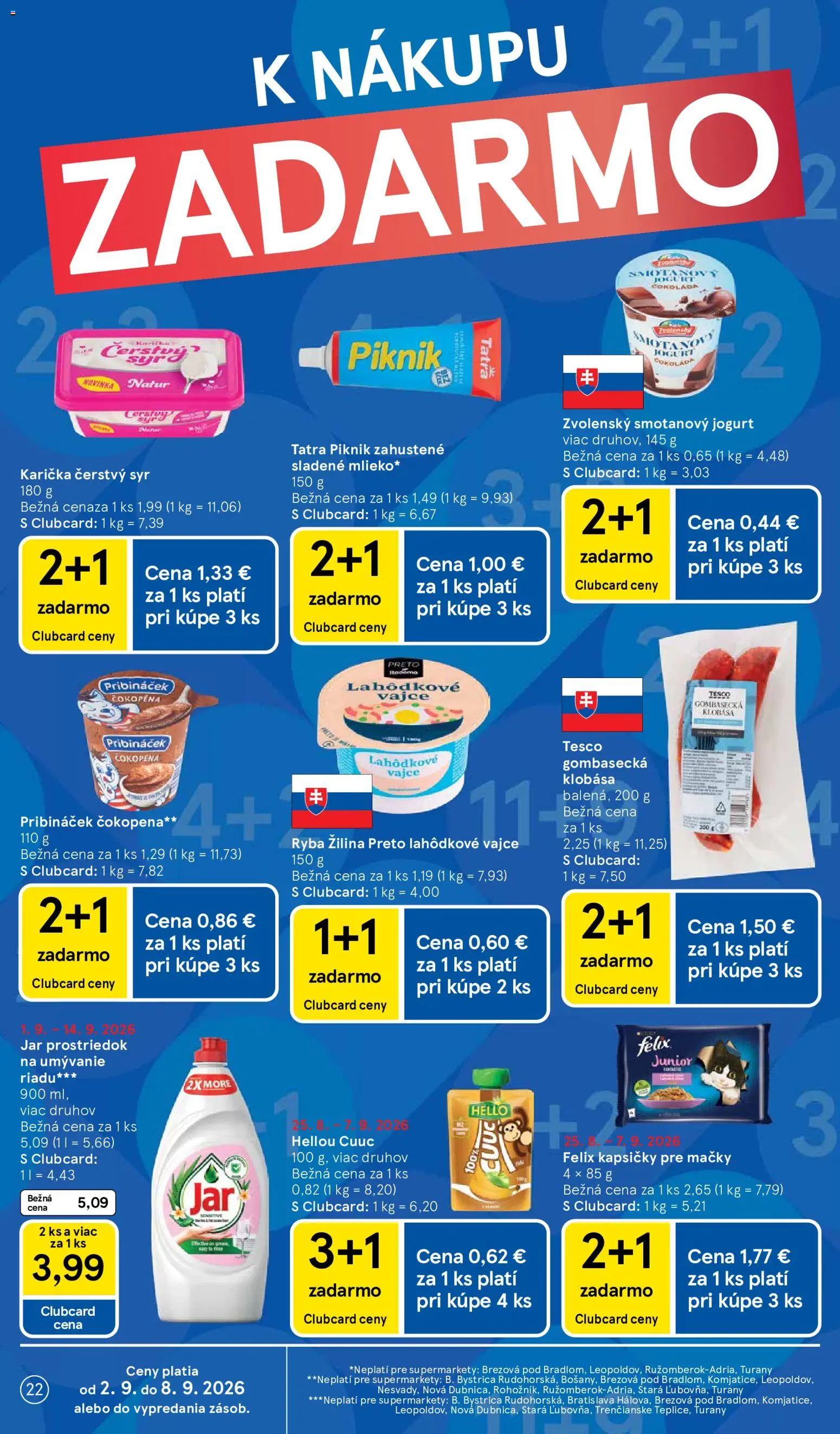 Nové Tesco akcie – leták je platný od 02.09.2026 | Strana: 22 | Produkty: Felix, Ryba, Kapsičky, Jar