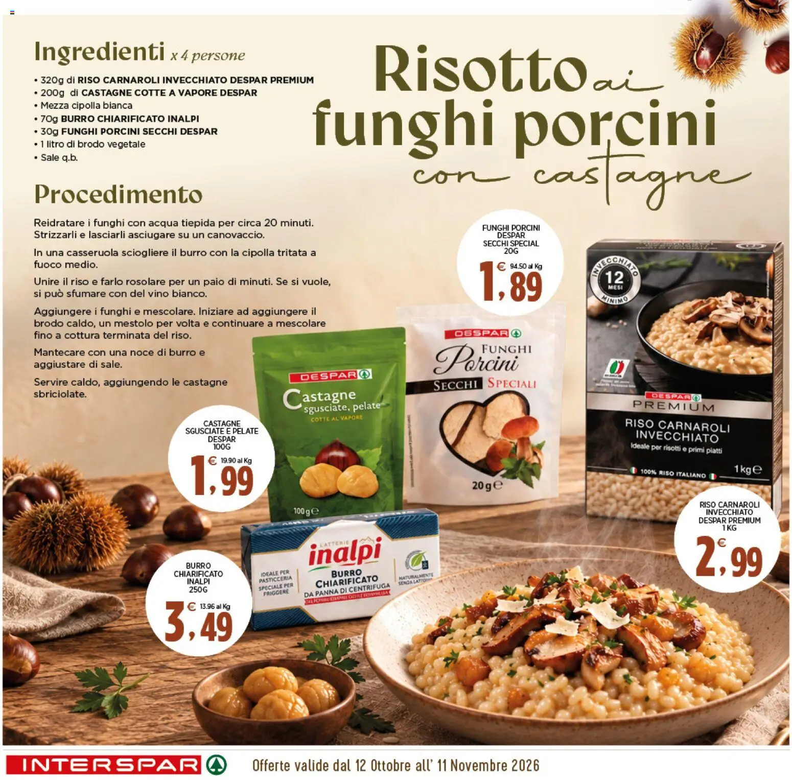 Volantino Interspar del 12/10/2026 | Pagina: 4 | Prodotti: Brodo, Cipolla, Ingredienti, Casseruola