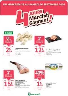Promocash - Prévisualisation de Promocash - 4 jours marché gagnant valide à partir de 23/09/2026