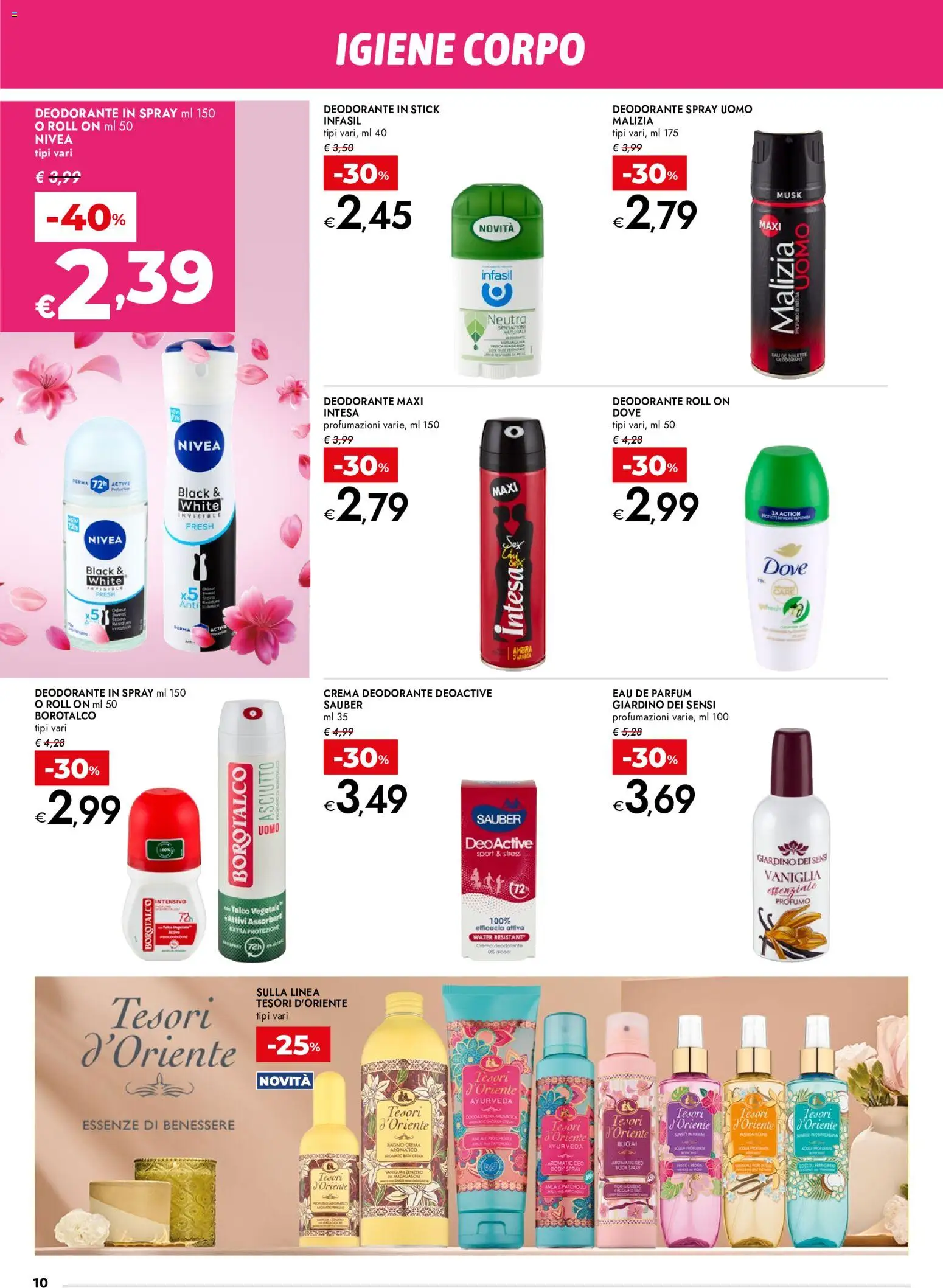 Volantino bennet del 17/09/2026 | Pagina: 10 | Prodotti: Crema, Talco, Cocco, Profumo