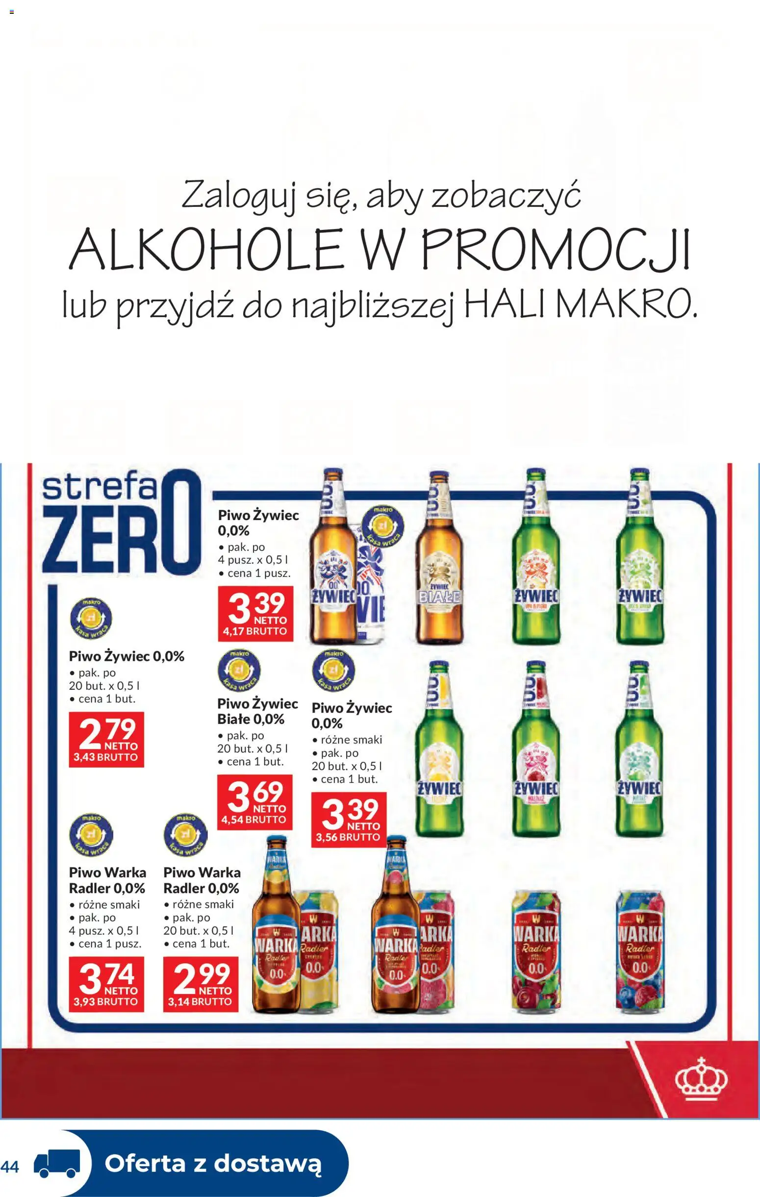 Makro gazetka - Dystrybucja do sklepów od 07.07.2026 | Strona: 44 | Produkty: Warka, Piwo Warka, Piwo