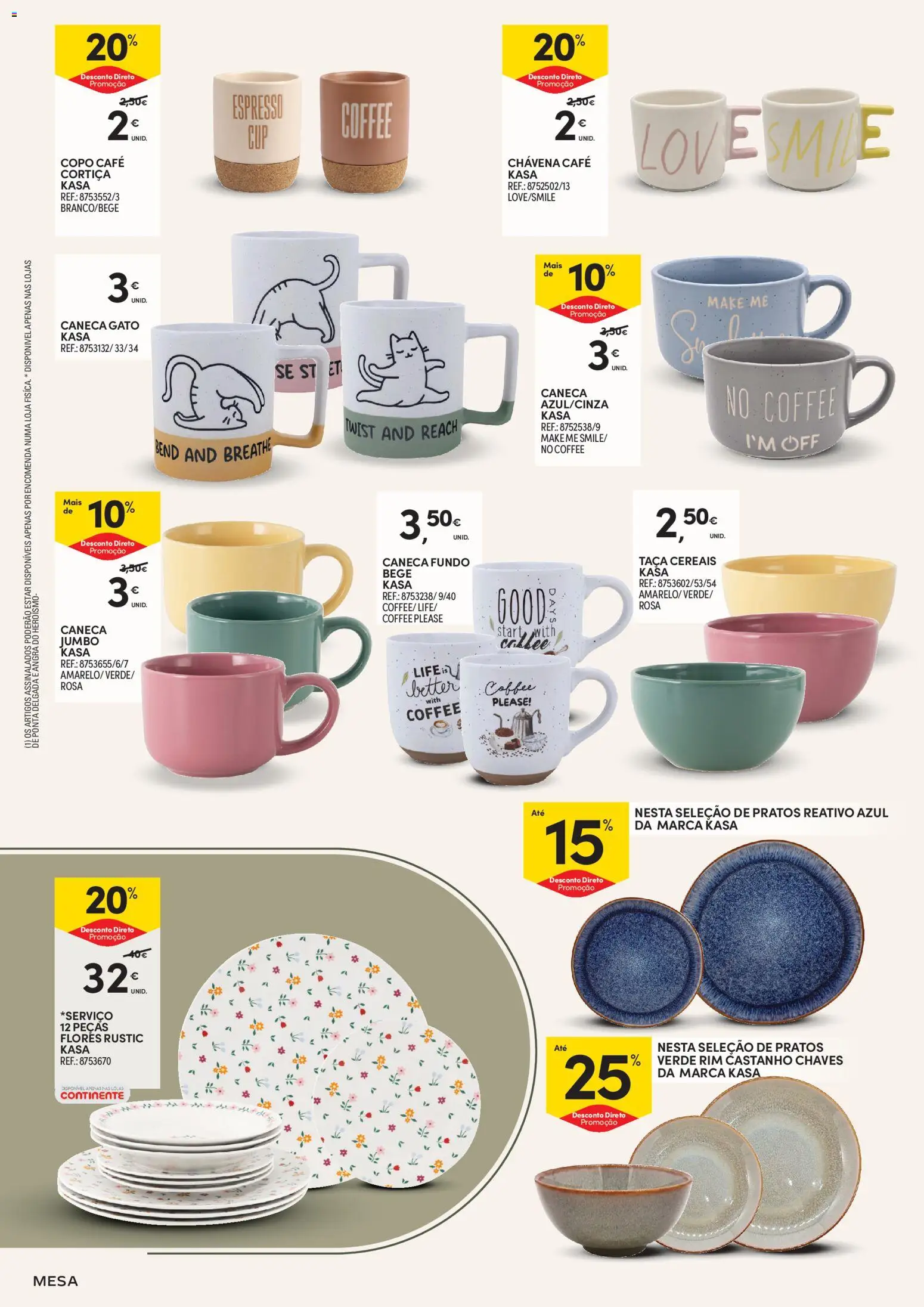 Continente Casa Outono Açores │ válido de 13/10/2026 | Página: 8 | Produtos: Pratos, Flores, Caneca, Mesa