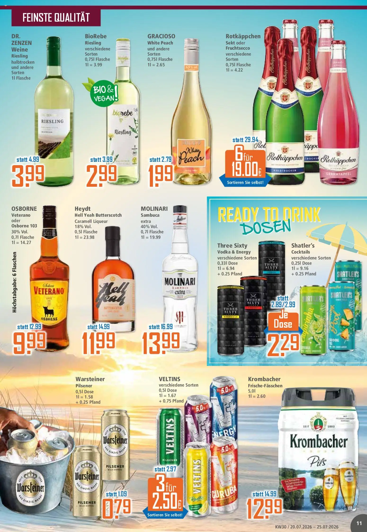 Klaas & Kock Prospekt – gültig ab 20.07.2026 | Seite: 11 | Produkte: Sekt, Pils, Sambuca, Veltins