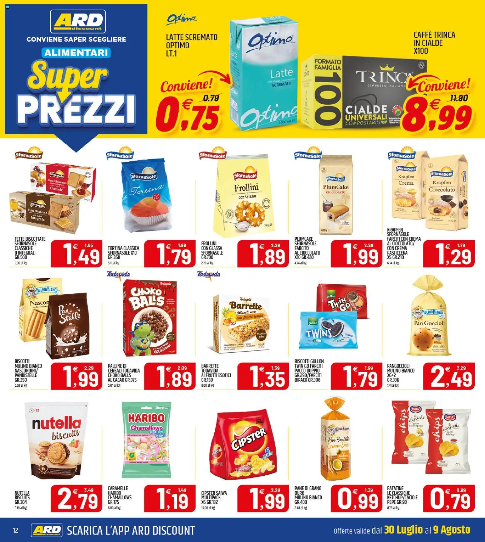 Volantino ARD Discount del 30/07/2026 | Pagina: 12 | Prodotti: Caramelle, Cacao, Glassa, Frollini