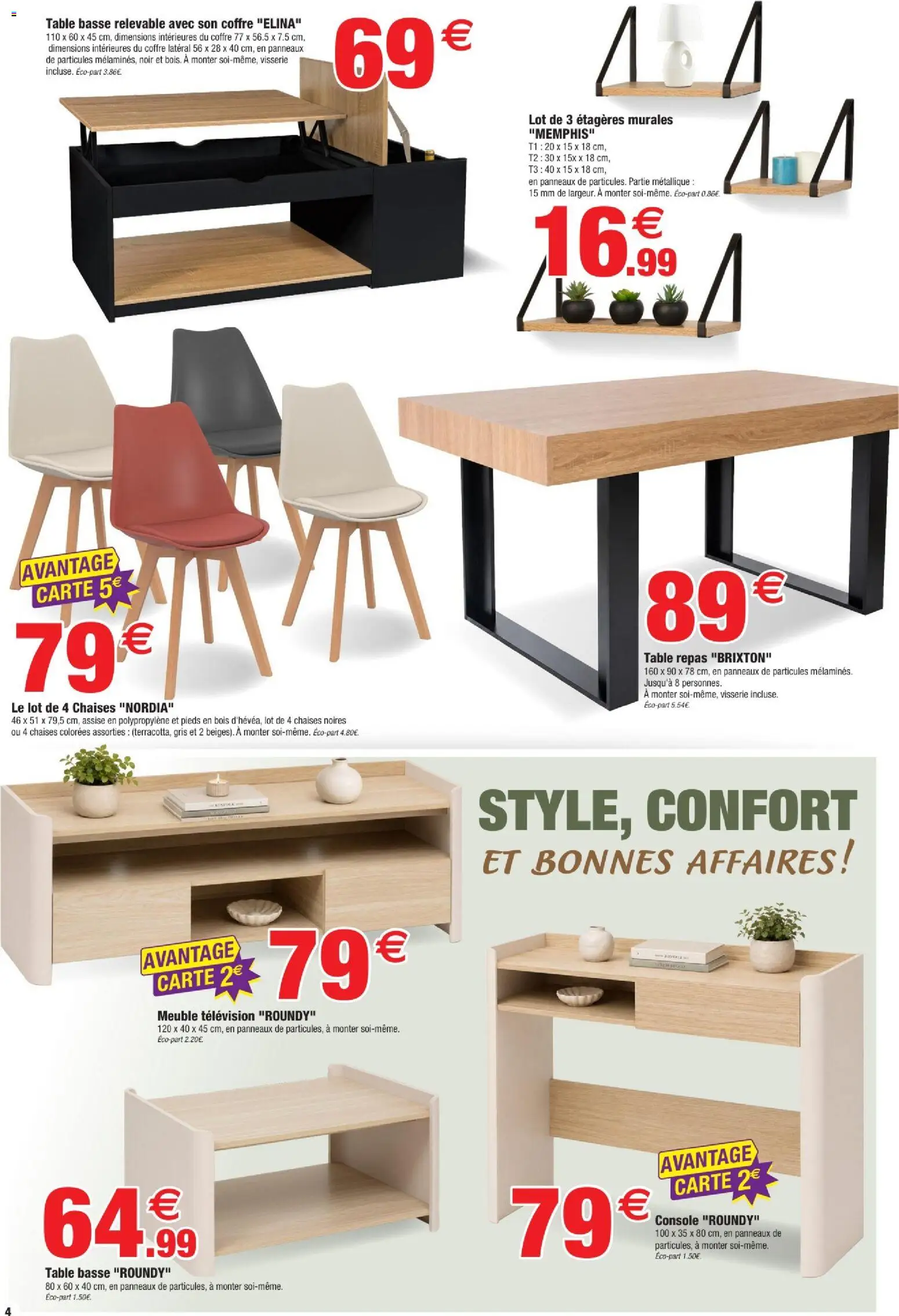 {H1} | Page: 4 | Produits: Meuble, Télévision, Table basse, Table
