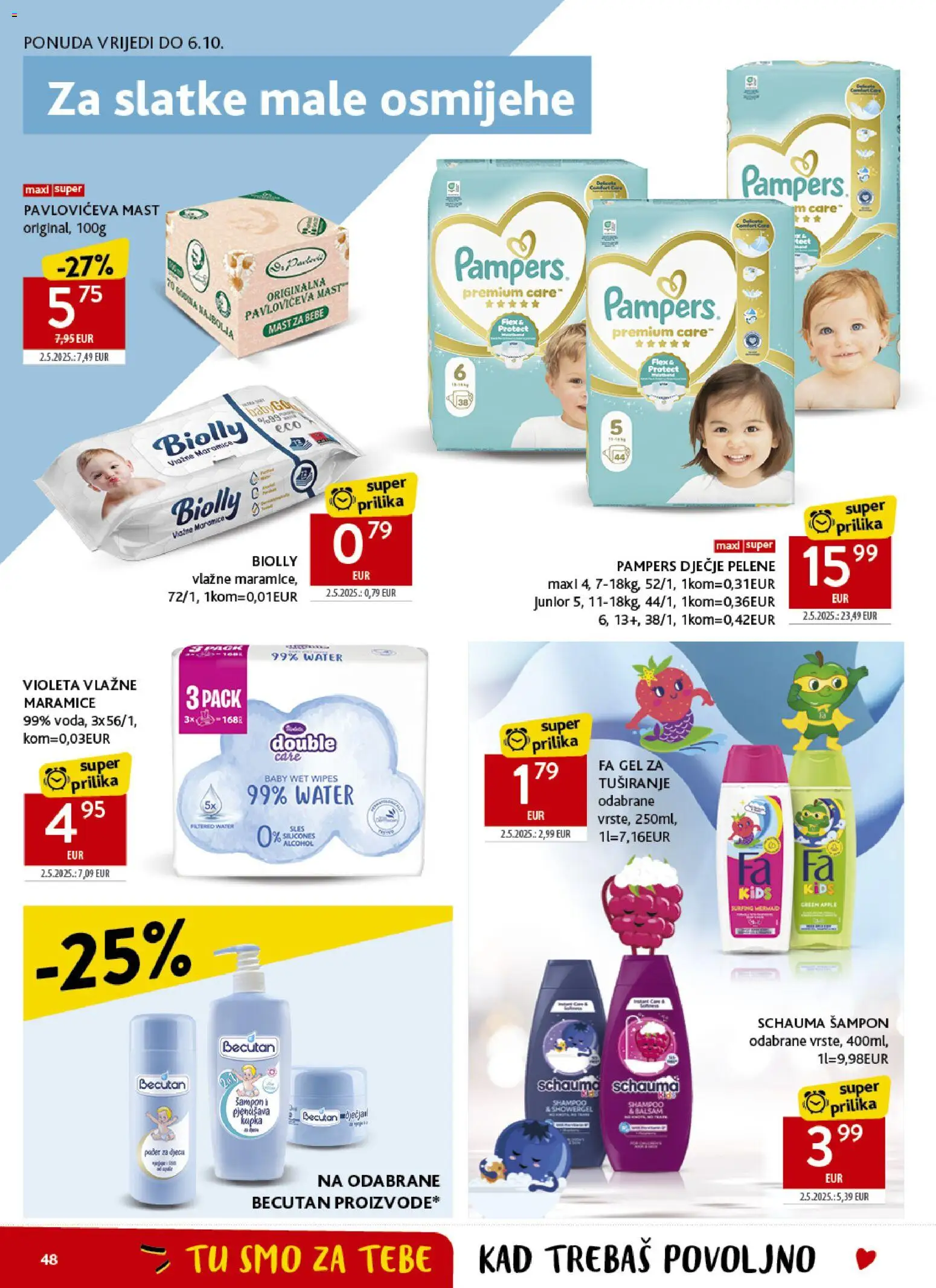 Konzum katalog | vrijedi od 23.09.2026 | Stranica: 48 | Proizvodi: Mast, Pelene, Maramice, Pampers