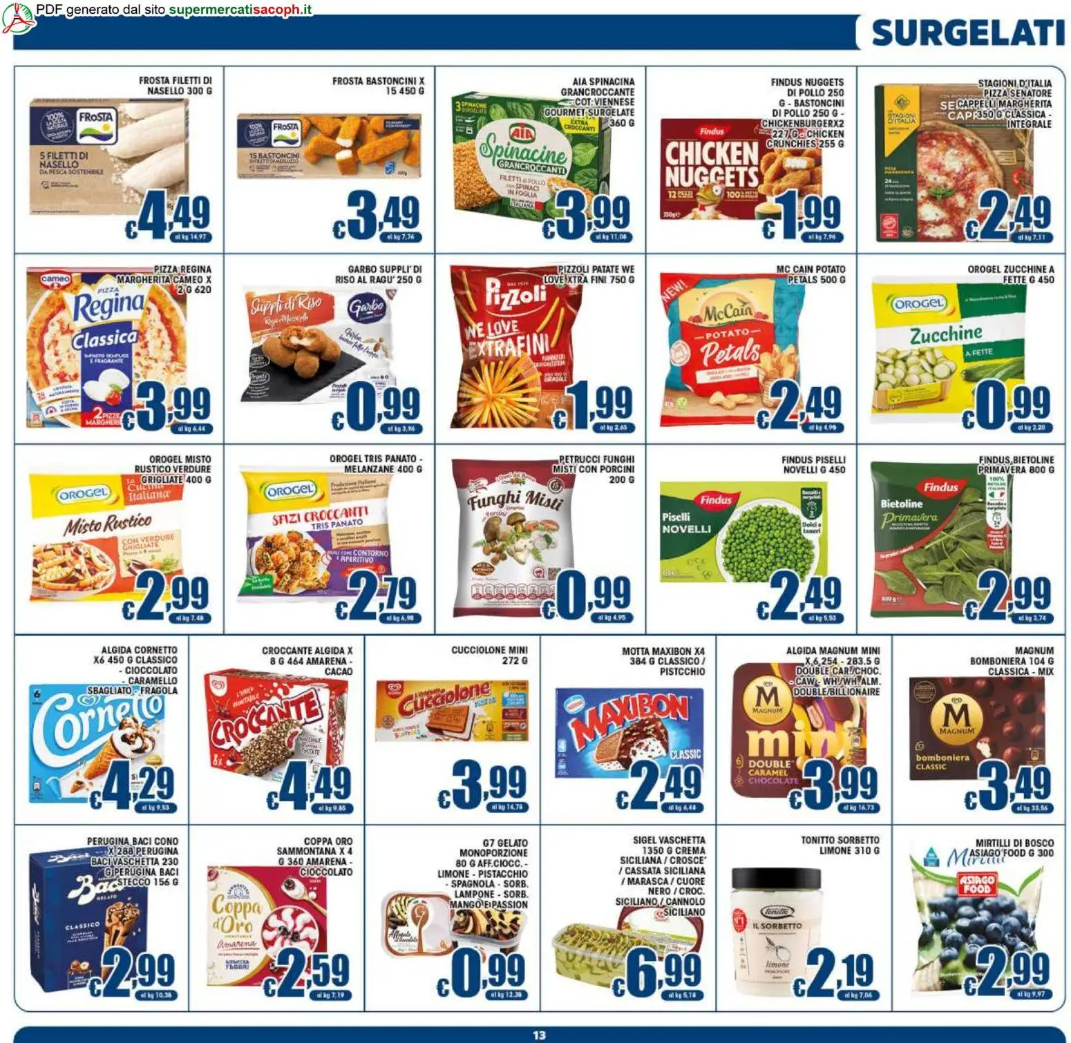 Volantino Sacoph del 31/07/2026 | Pagina: 13 | Prodotti: Patate, Verdure, Melanzane, Amarena