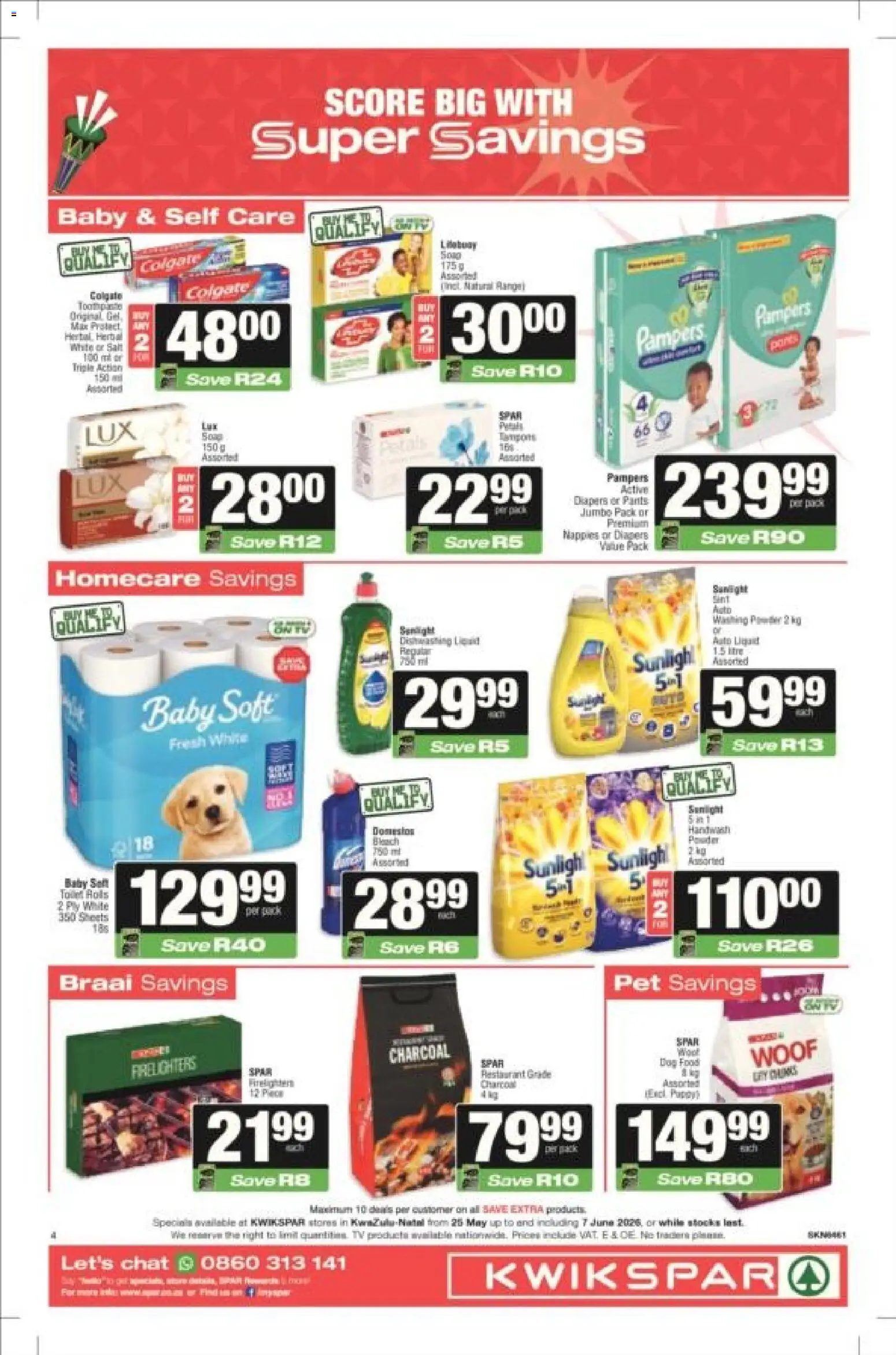 New KWIKSPAR catalogue – valid from 25.05.2026 | Page: 4 | Products: Pants, TV, Nappies, Dog food