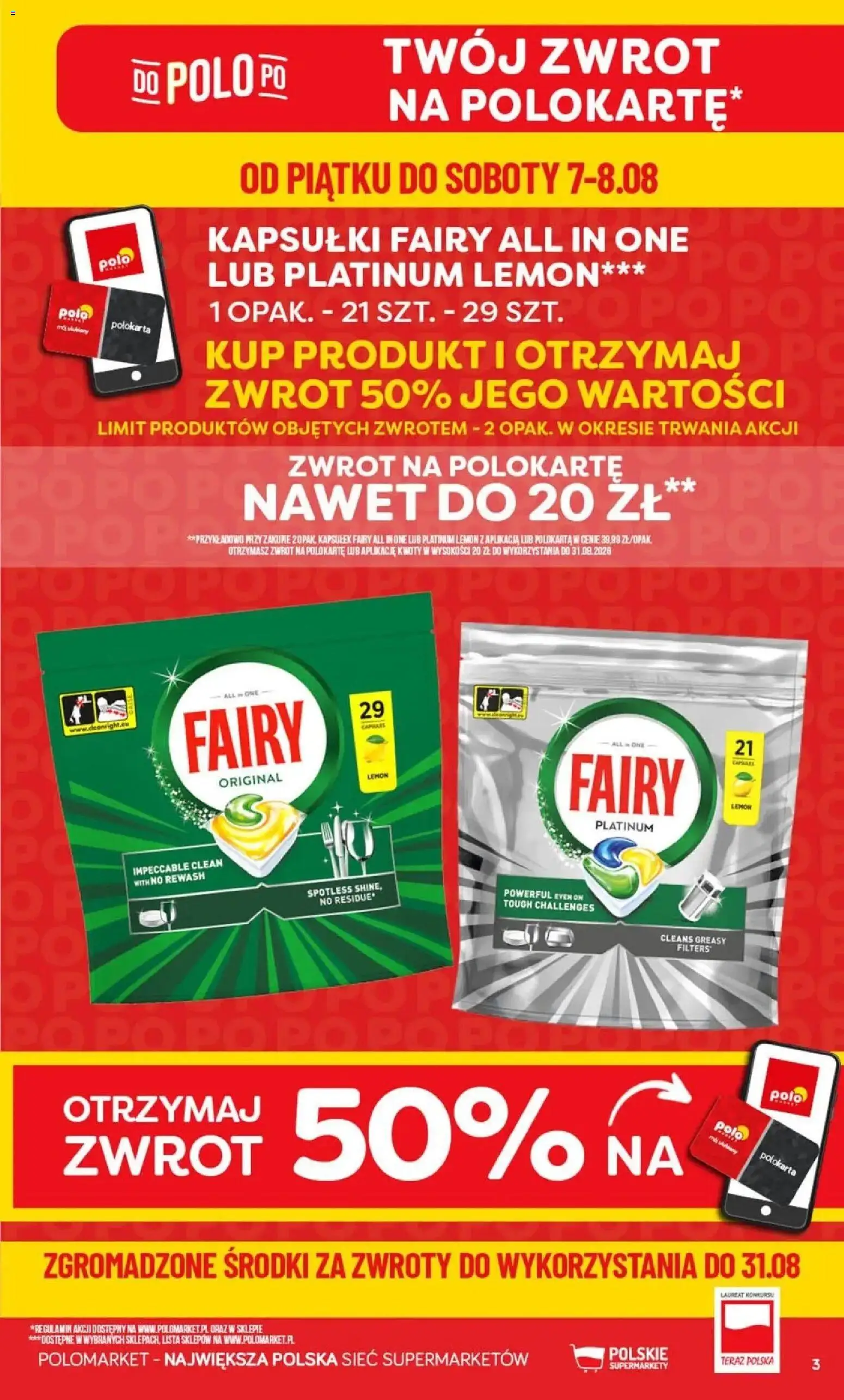 POLOmarket gazetka od 05.08.2026 | Strona: 3 | Produkty: Kapsułki, Kapsułki fairy, Fairy
