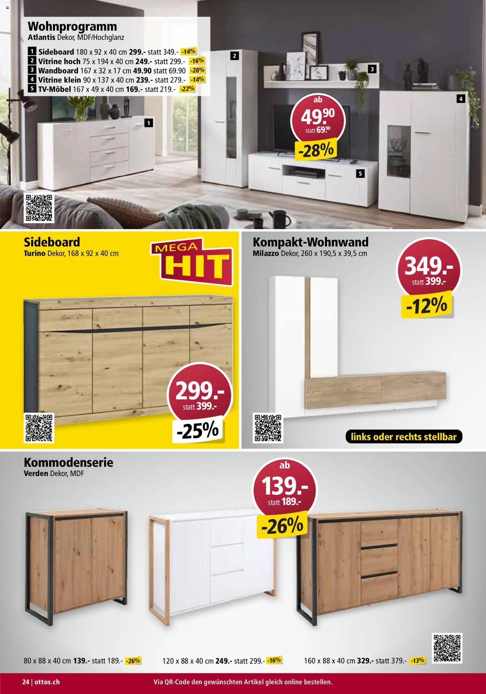Otto's Aktionen Möbelflyer – gültig ab 01.07.2026 | Seite: 24 | Produkte: Vitrine, Wandboard, Sideboard
