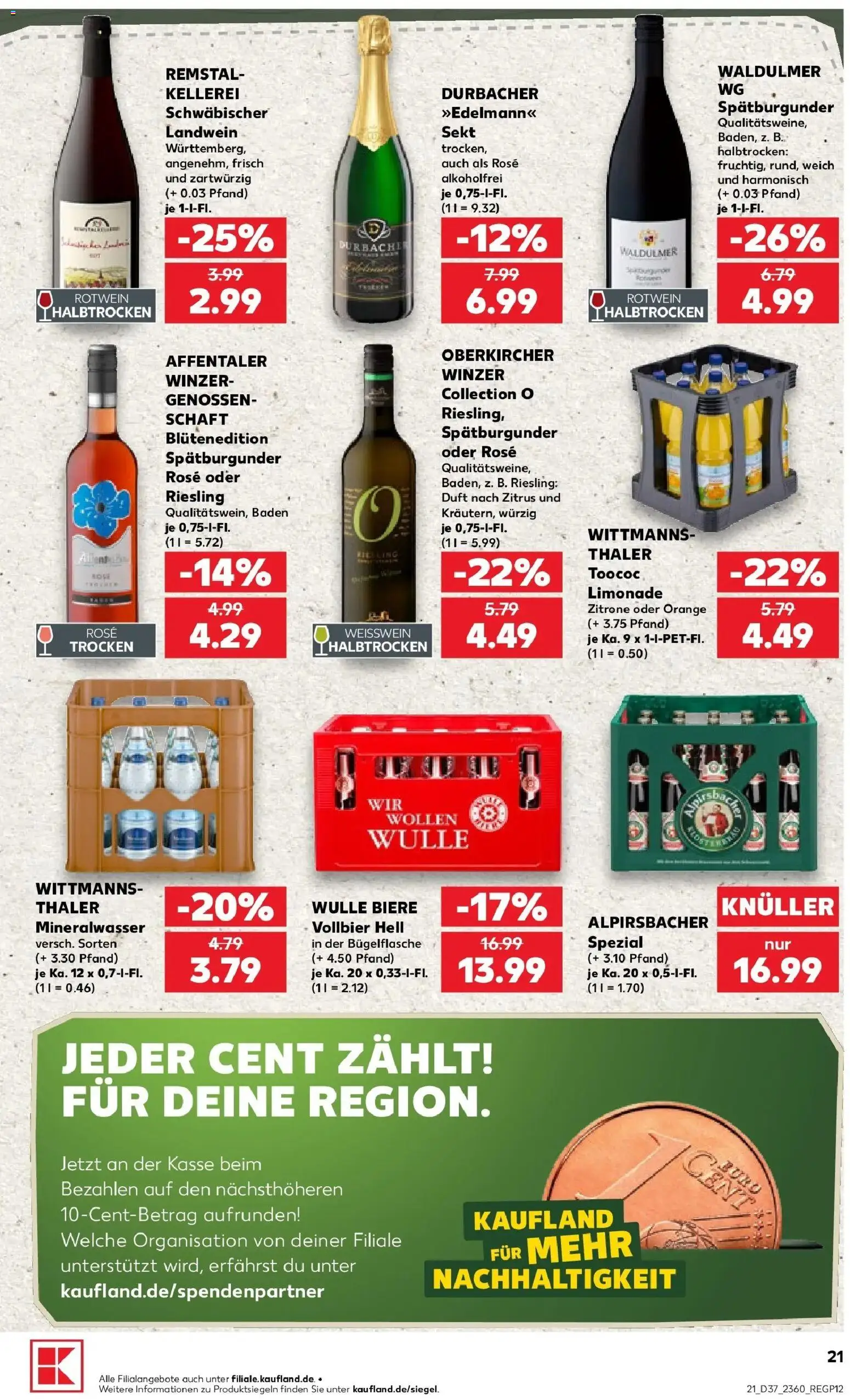 Prospekt Kaufland ab 10.09.2026 » Angebote Online zum Blättern | Seite: 21 | Produkte: Weißwein, Duft, Limonade, Mineralwasser