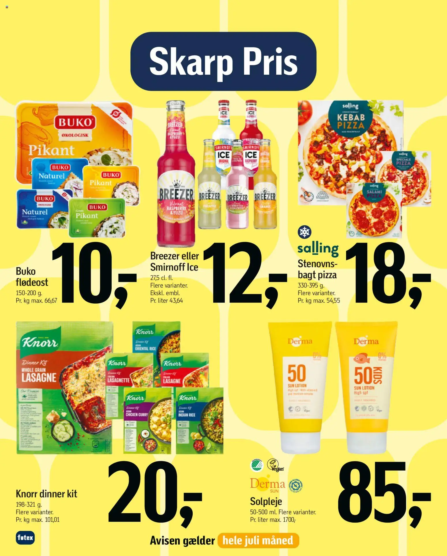 Føtex tilbudsavis – gyldig fra 26/06/2026 | Side: 2 | Produkter: Pizza, Kebab, Flødeost, Lasagne