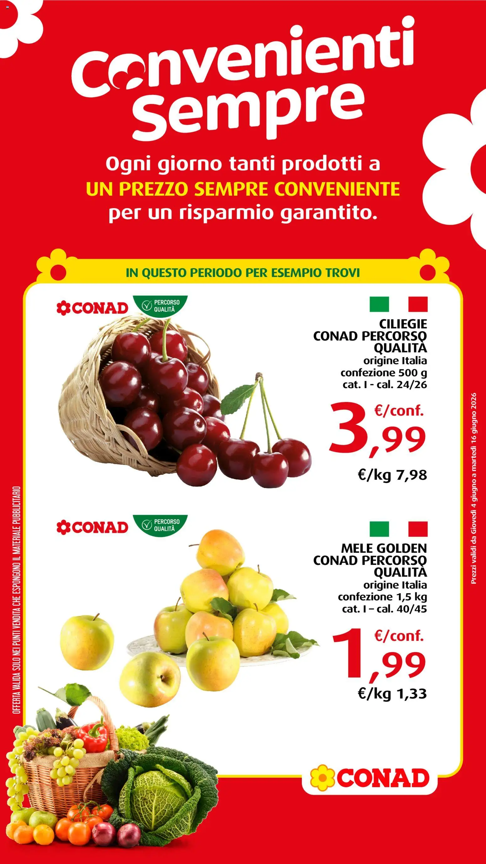 Volantino Conad del 04.06.2026 | Pagina: 1 | Prodotti: Mele