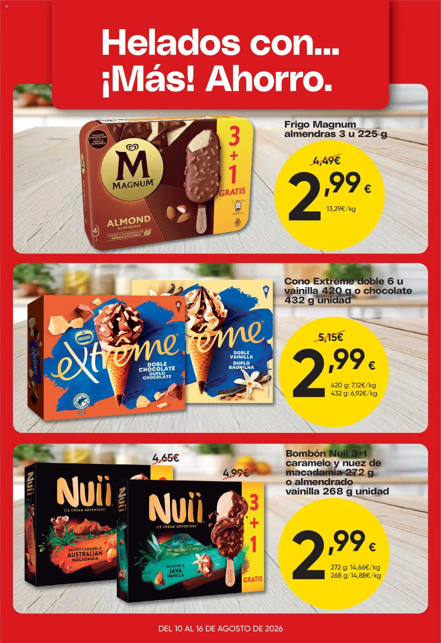 Froiz Oferta semanal │ válido desde el 10/08/2026 | Página: 4 | Productos: Chocolate, Vainilla, Magnum, Almendras