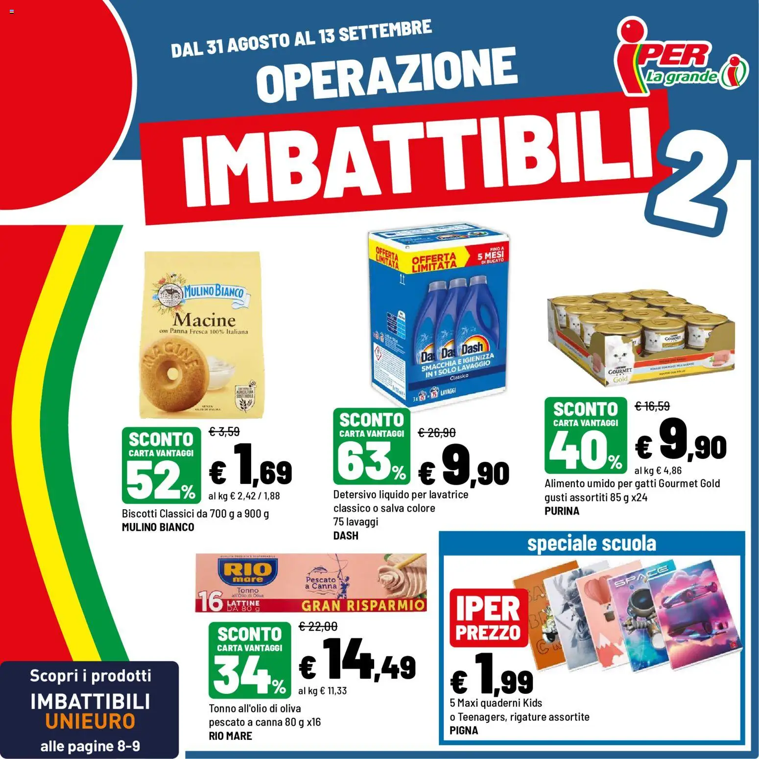 Volantino Iper del 31/08/2026 | Pagina: 1 | Prodotti: Panna, Lavatrice, Tonno, Olio di Oliva