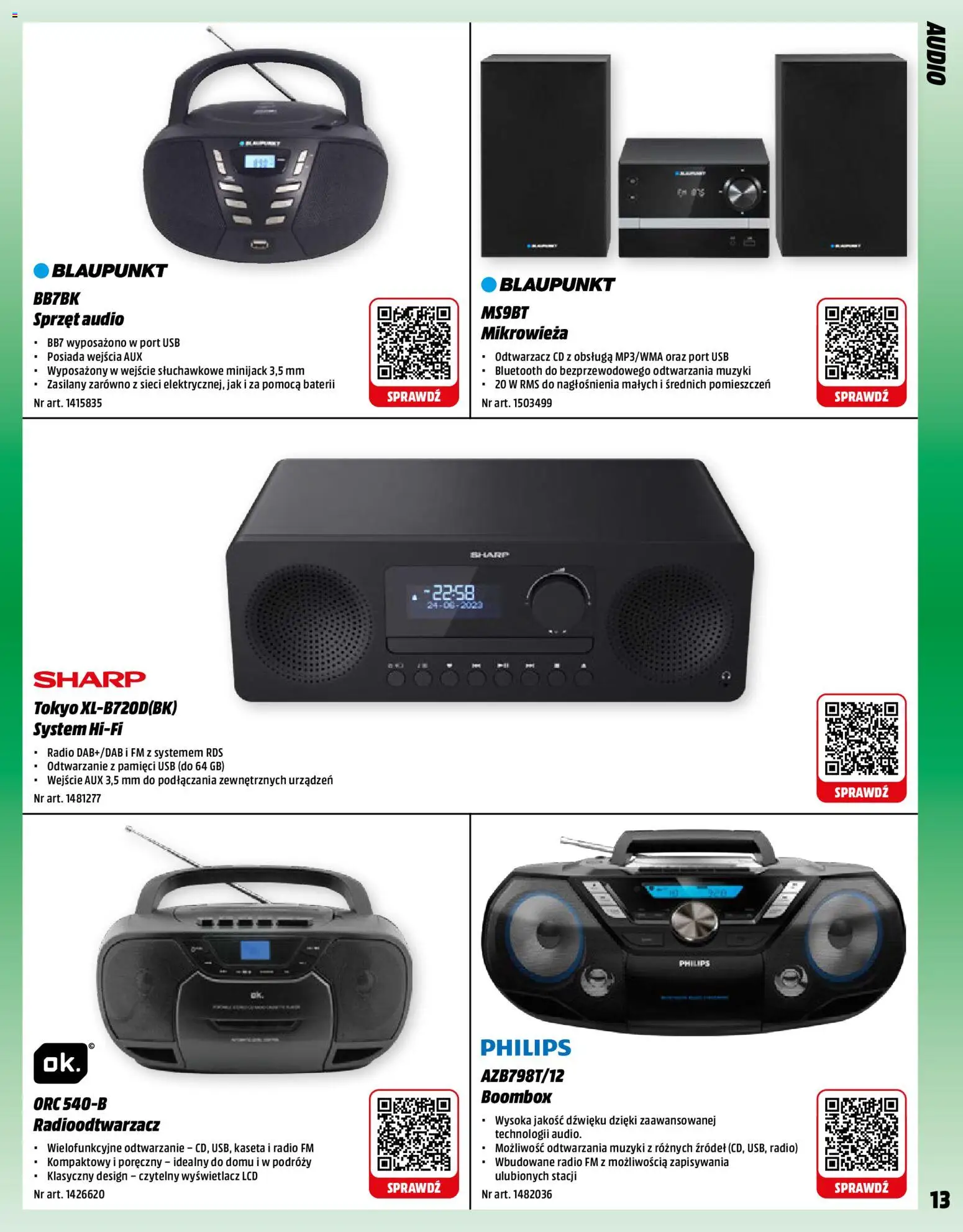 Media Markt promocje od 11.05.2026 | Strona: 13 | Produkty: Audio, Radio, USB