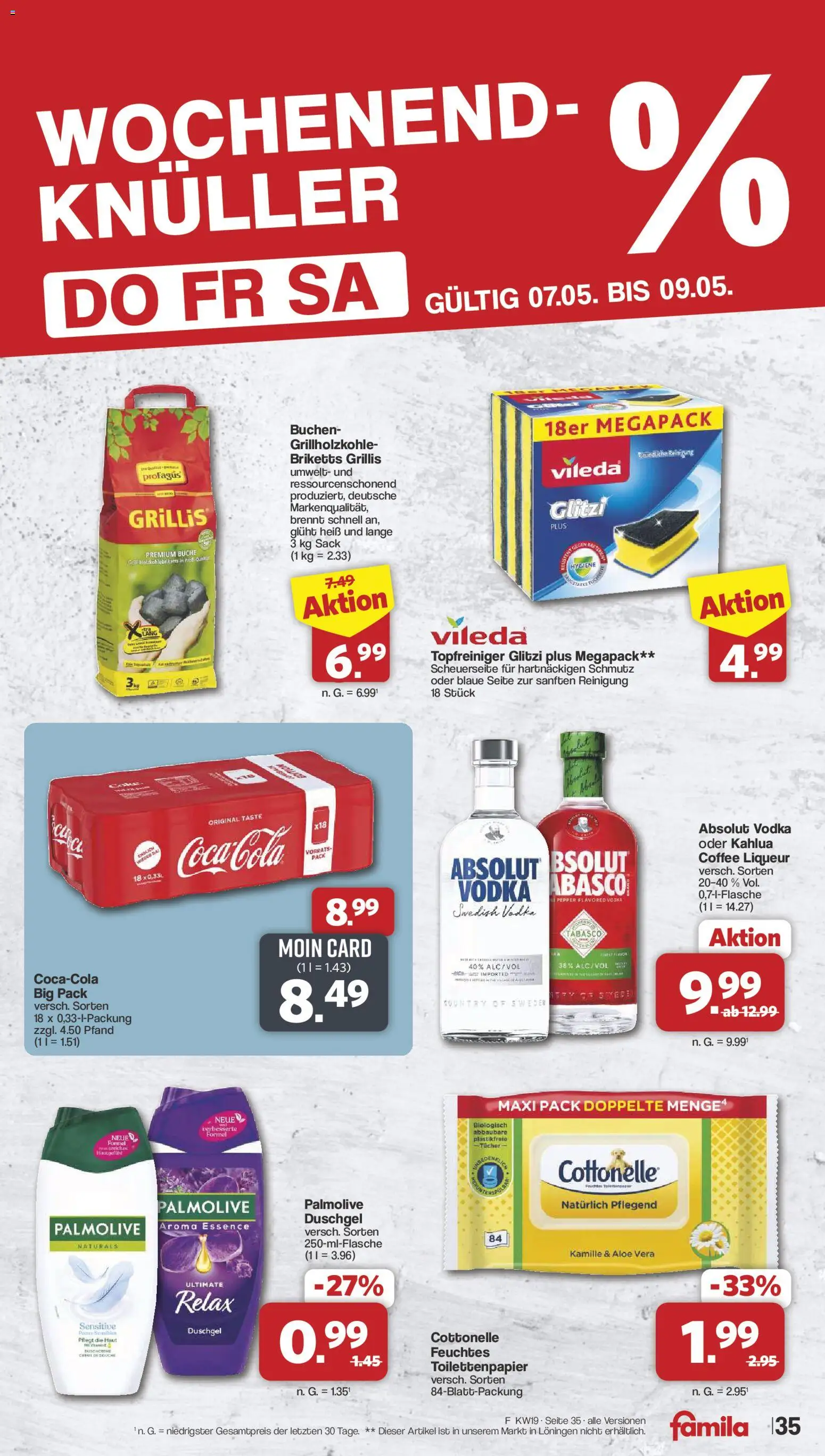 Famila Nordwest Prospekt 	 – gültig ab 04.05.2026 | Seite: 35 | Produkte: Grill, Duschgel, Vodka, Toilettenpapier