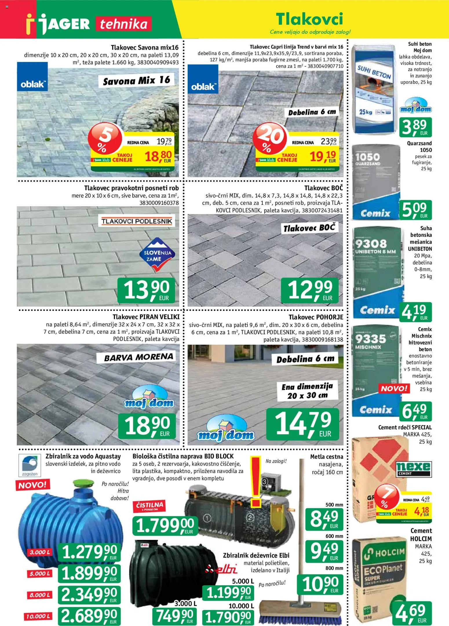 Novi Jager katalog ponudbe – veljaven od 12.08.2026 | Stran: 7 | Izdelki: Barva, Beton, Cement, Tlakovec