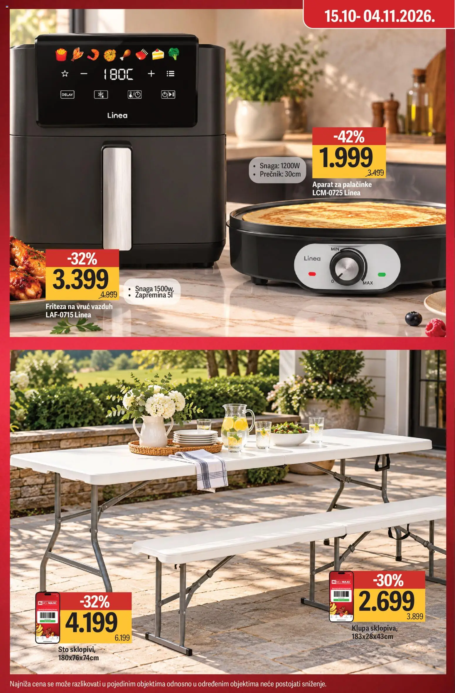 Mega Maxi katalog - važi od 15.10.2026 | Strana: 2 | Proizvode: Aparat za palačinke, Friteza, Sto, Palačinke
