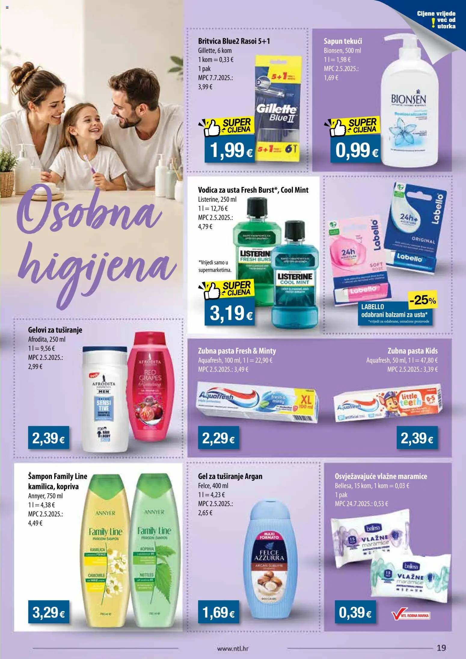 NTL katalog | vrijedi od 02.09.2026 | Stranica: 19 | Proizvodi: Listerine, Gel za tuširanje, Vodica za usta, Pasta