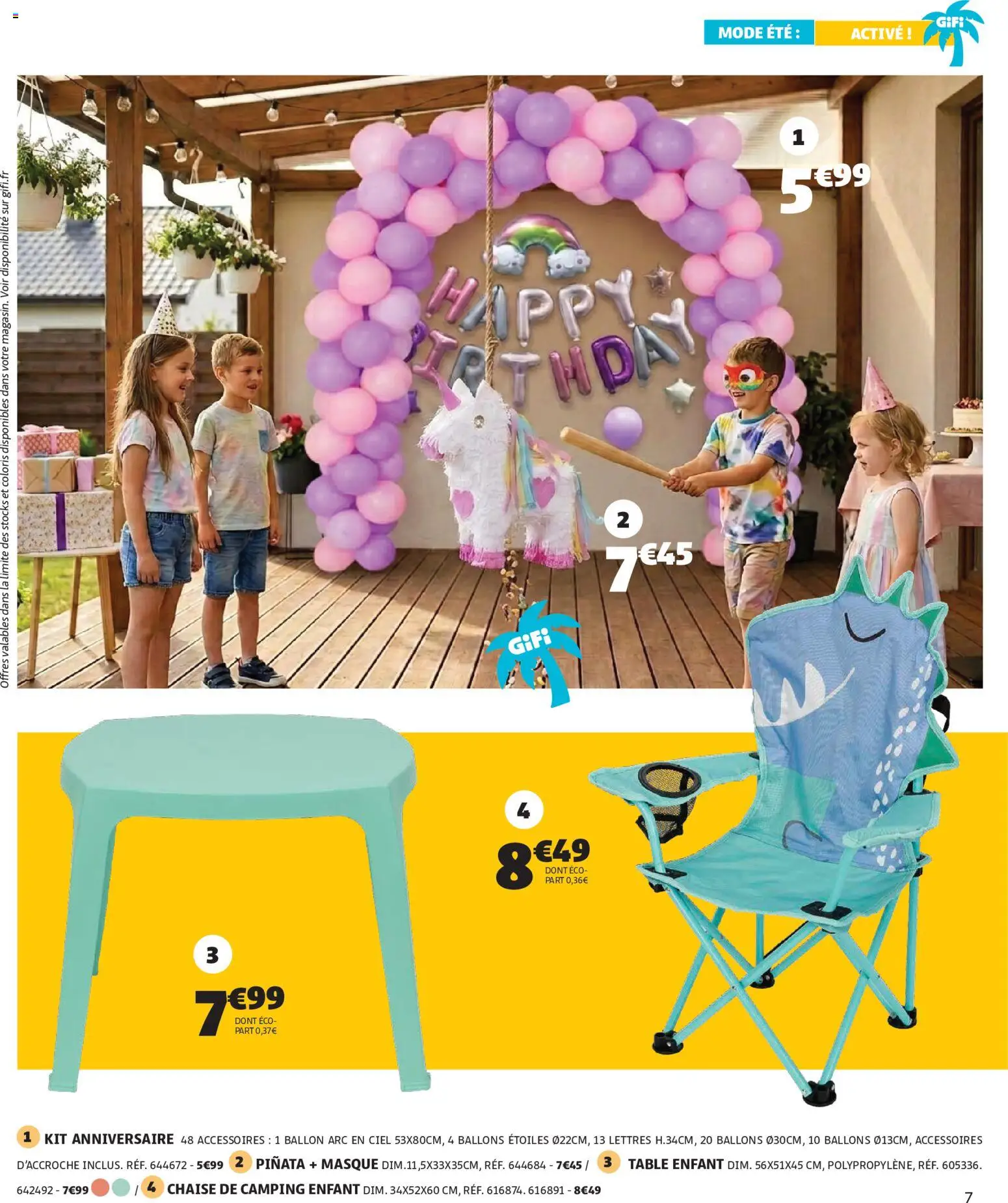 {H1} | Page: 7 | Produits: Masque, Table, Chaise, Chaise de camping