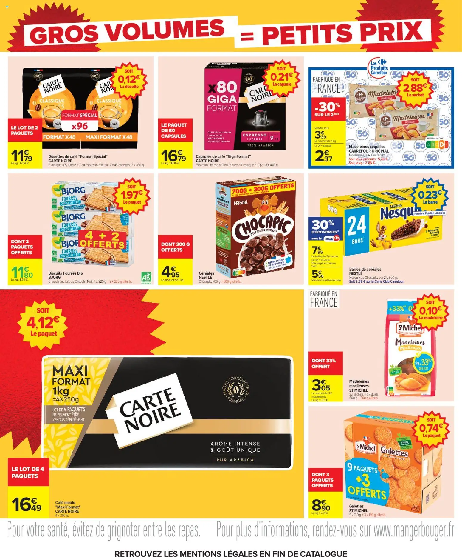 {H1} | Page: 10 | Produits: Capsules, Madeleine, Café moulu, Céréales