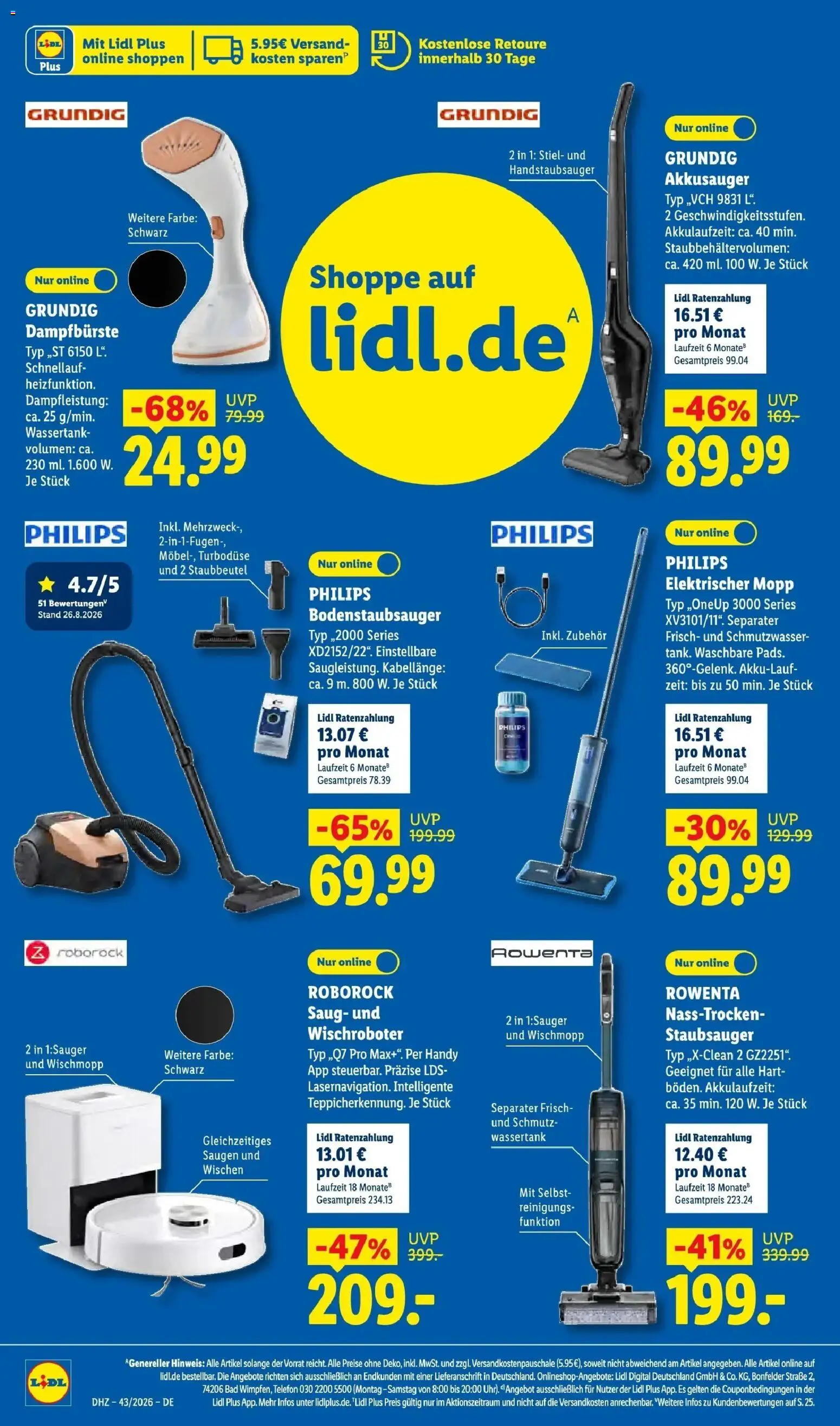 Lidl Prospekt Senftenberg (ab 19.10.2026) zum Blättern » Angebote | Seite: 42 | Produkte: Philips, Staubsauger, Bad, Telefon