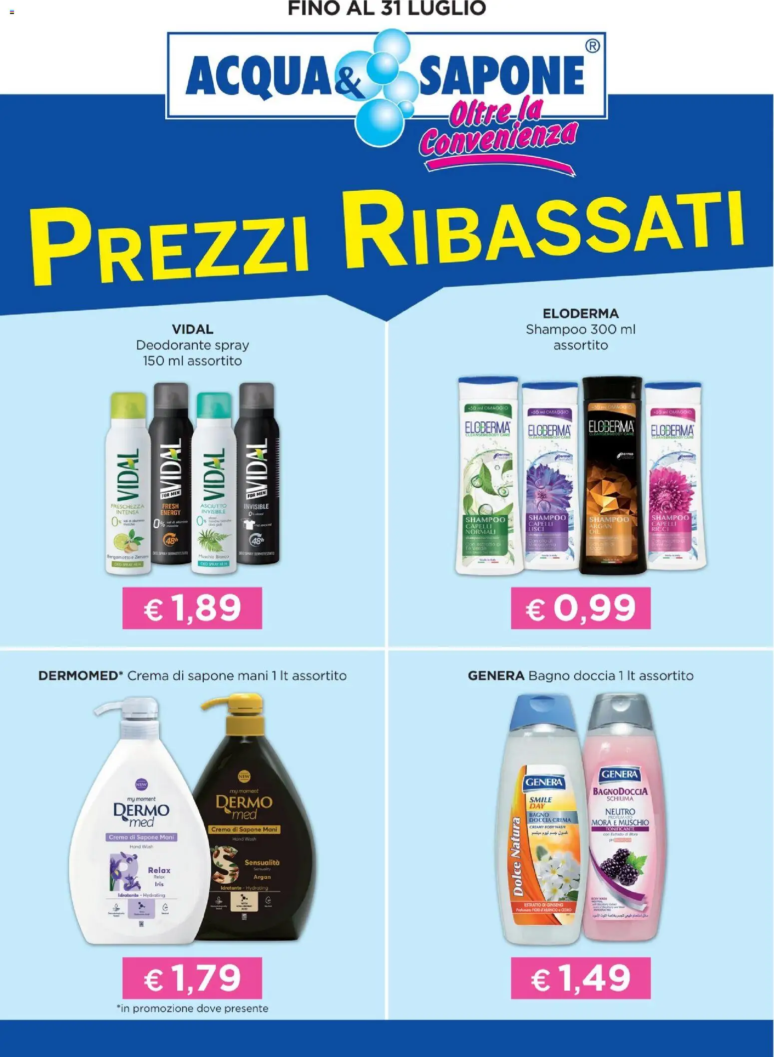 Volantino Acqua e Sapone del 01.01.2026 | Pagina: 1 | Prodotti: Sapone, Deodorante, Bagno, Doccia